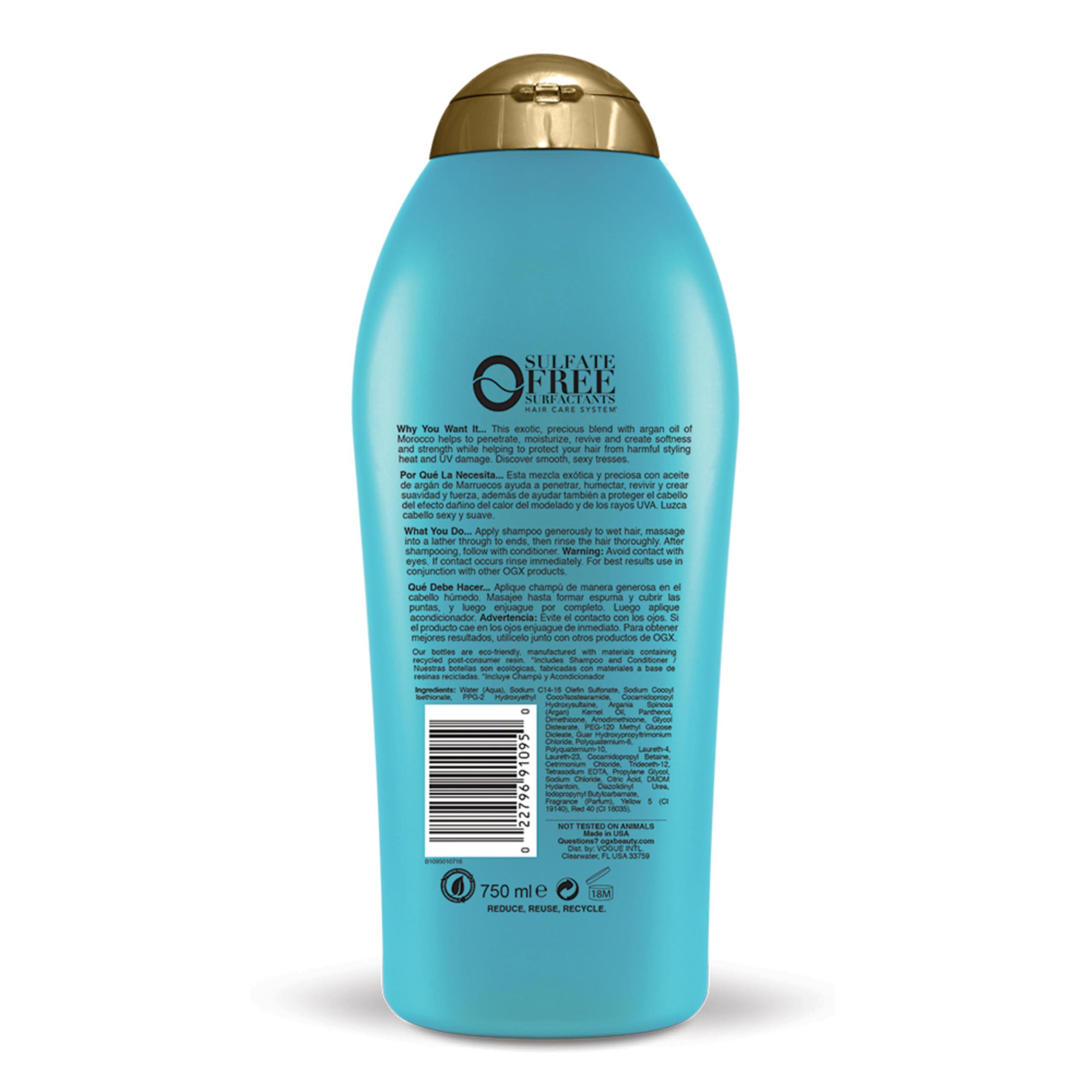 OGX Renewing + Argan Oil of Morocco Shampoo, Damage Repair Shampoo & Argan Oil to Help Strengthen & Repair Dry, Damaged Hair, Paraben-Free, Sulfate-Free Surfactants, 25.4 fl. oz - Image 10