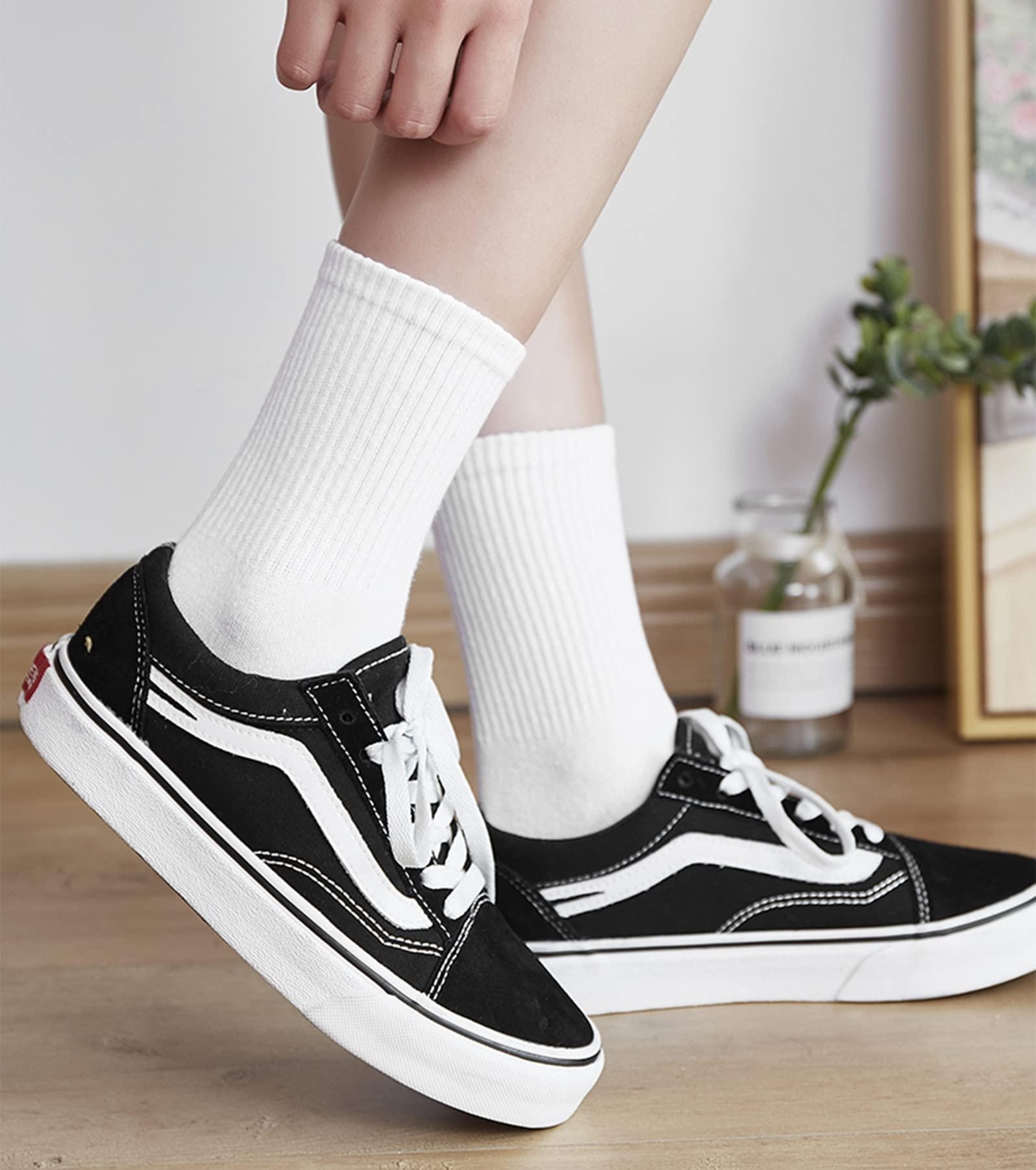 DOKUTOKU 3-12 Pack Womens Crew Socks Size 6-9 LightWeight Thin Casual Calf Socks - Image 5