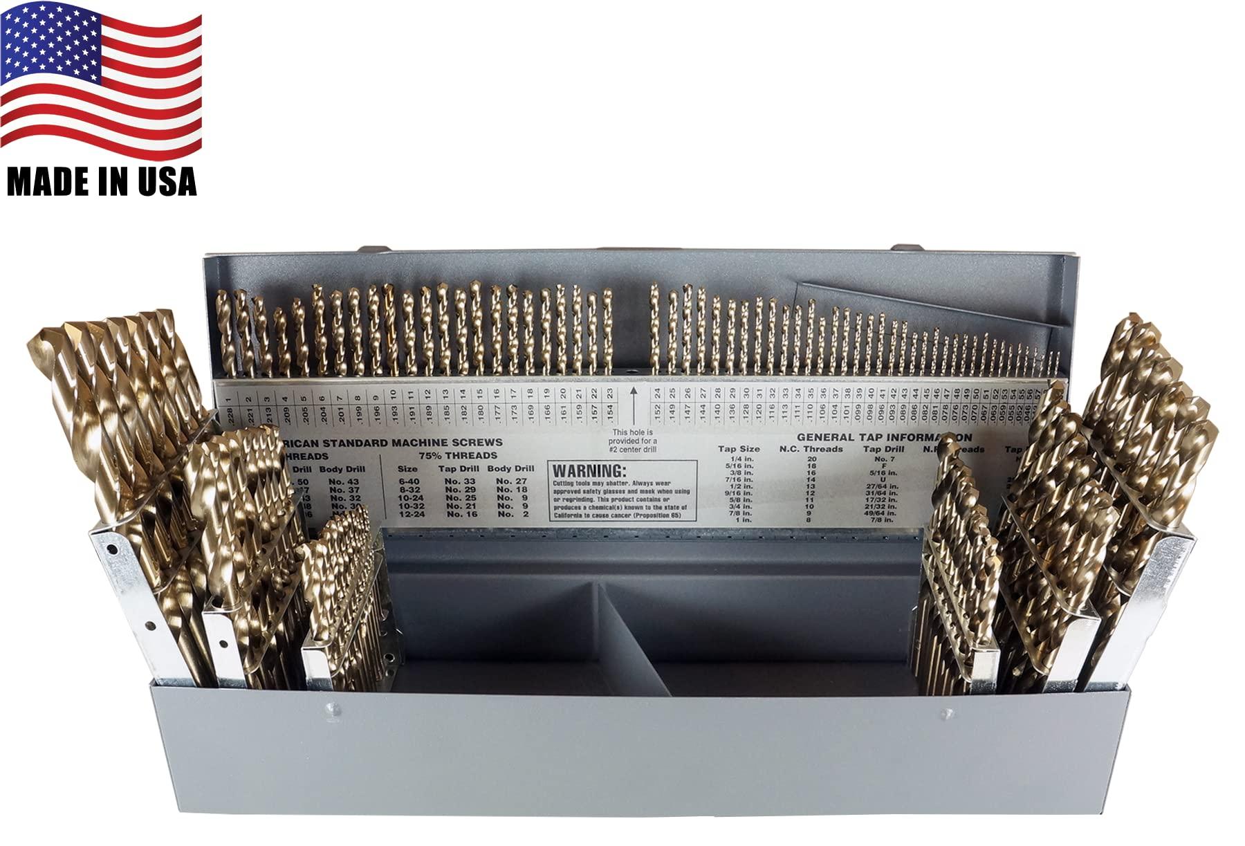 Chicago-Latrobe 550 115 Piece Heavy-Duty Cobalt Steel Jobber Length Drill Bit Set, Gold Oxide Finish, Round Shank, Spiral Flute, 135 Degree Point Angle - Image 3