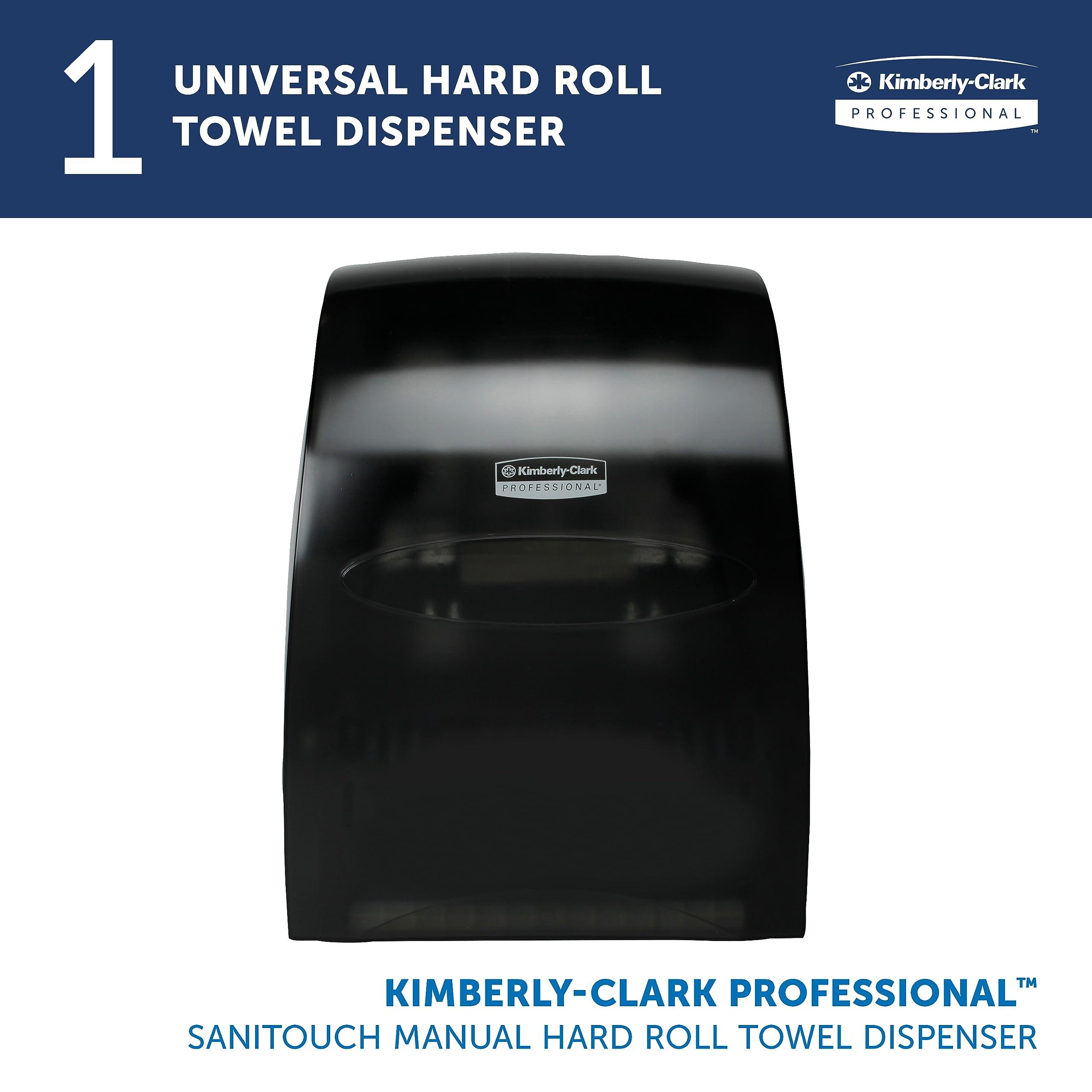 Kimberly-Clark Professional Sanitouch Manual Universal Hard Roll Paper Towel Dispenser (09990), Black, 1.5" Core Compatible for Commercial Hand Towels, Wall Mounted (Qty 1) - Image 2