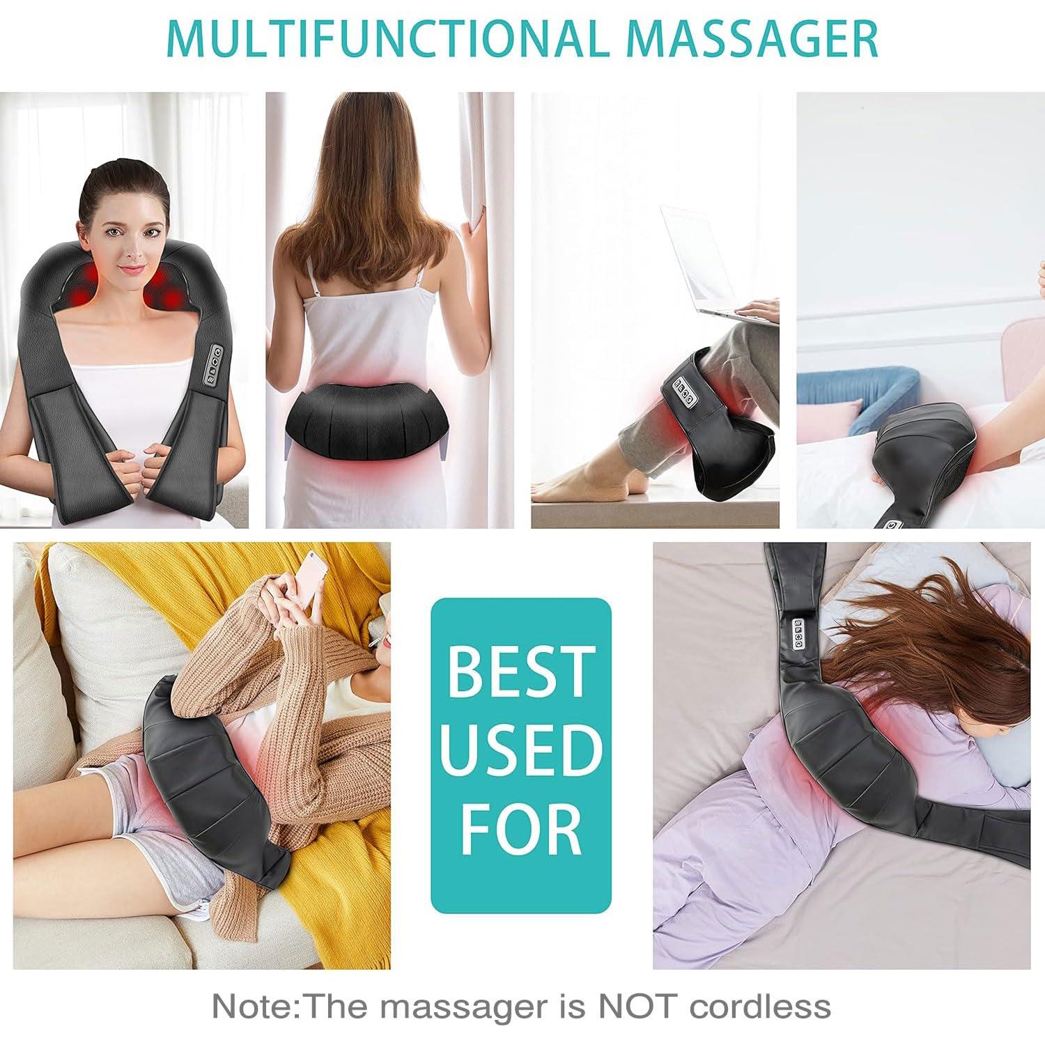 AERLANG Shiatsu Back and Neck Massager, Back Massager Deep Tissue Kneading Neck and Shoulder Massage with Heat, Electric Massage Pillow Fathers Day Gift Ideas from Daughter Son(NOT Cordless) - Image 5