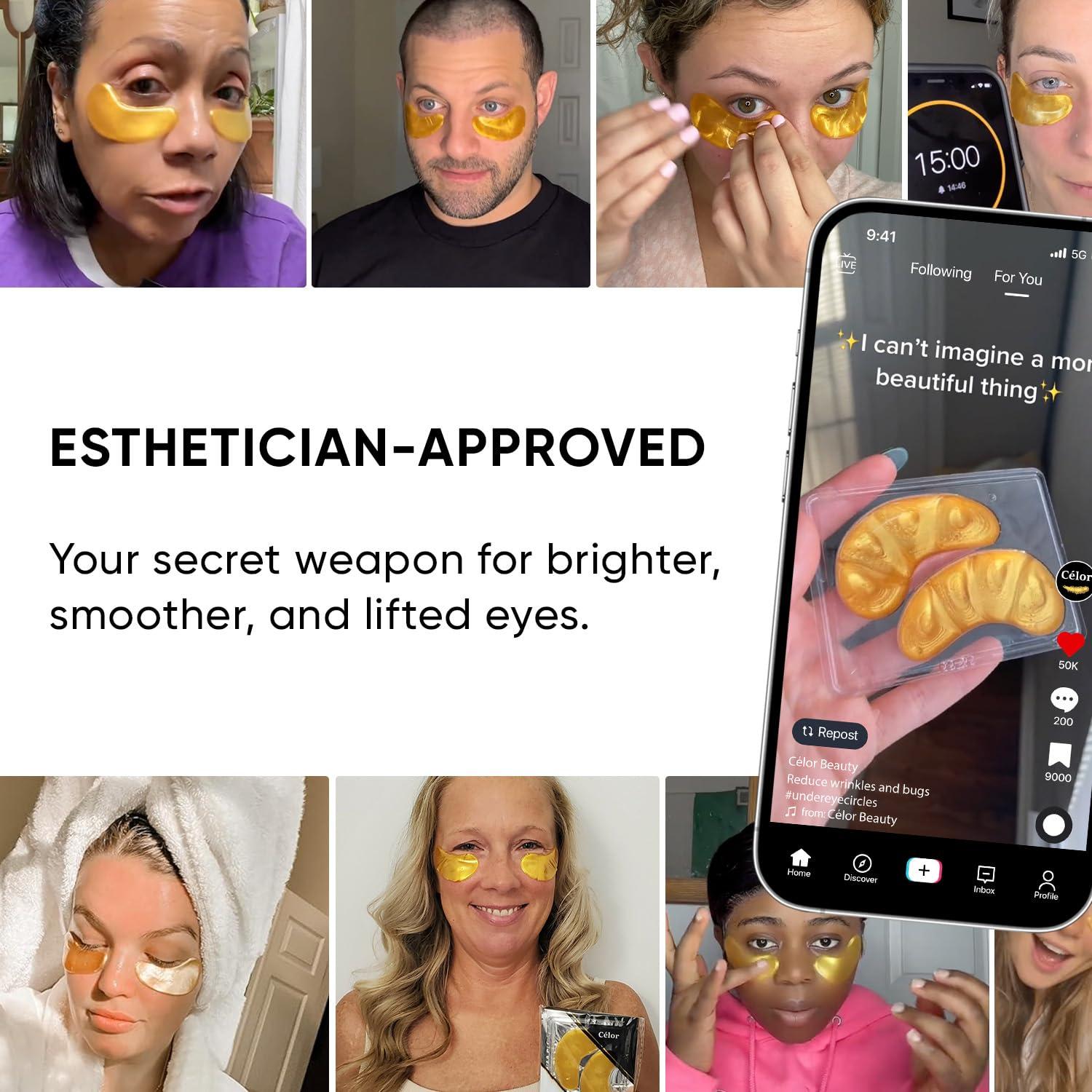 Under Eye Patches (20 Pairs) - Eye Patches For Puffy Eyes And Dark Circles - Under Eye Mask For Beauty & Personal Care - Under Eye Mask Amino Acid & Collagen For Dark Circles And Puffiness by Celor - Image 7