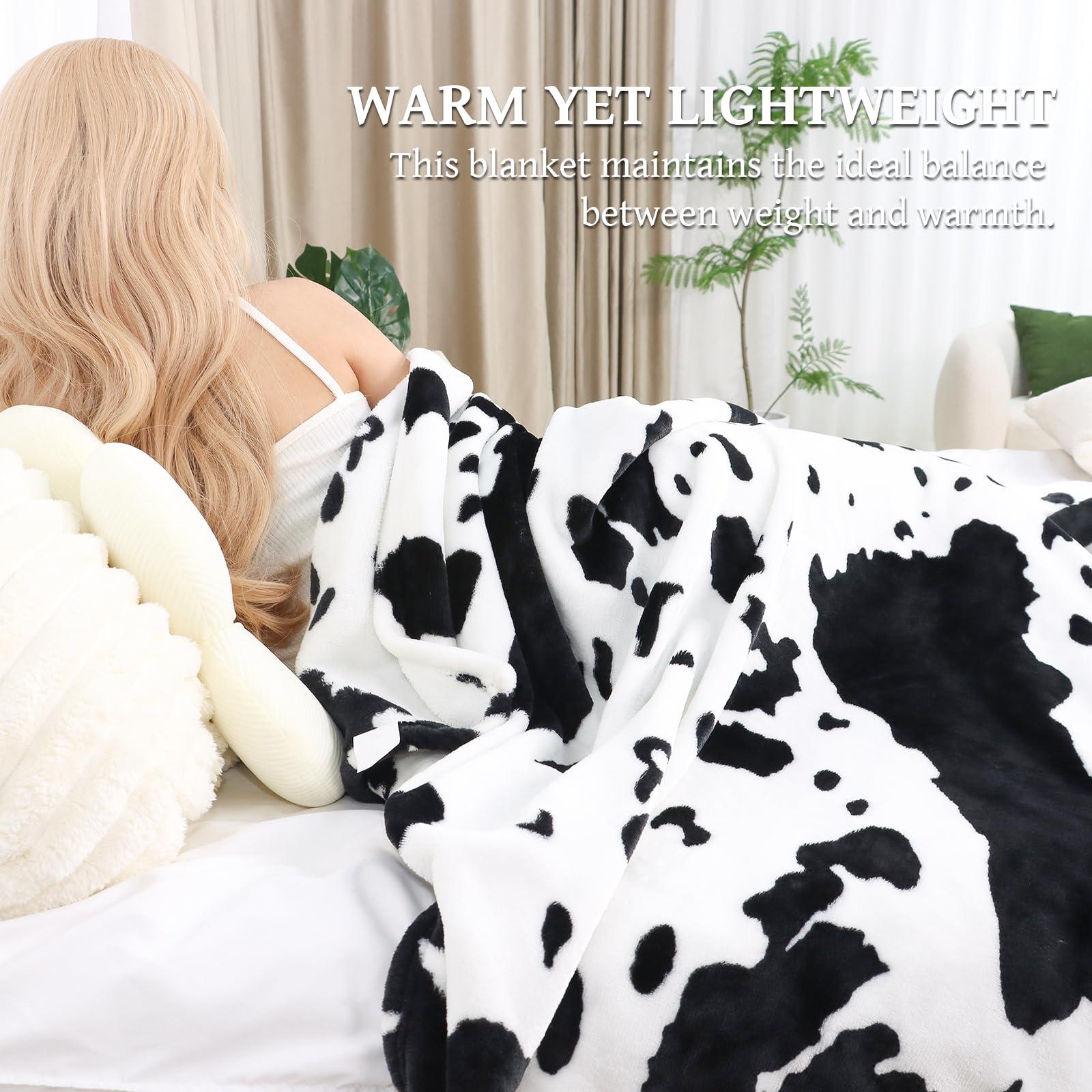 Cute Blankets for Teen Girls - Soft Kids Fleece Cow Print Baby Blanket for Crib, Stroller, Travel, Decor - Cow Themed Gifts for Baby, Girls, Boys, Toddler, Infant or Newborn 40x50 Inches - Image 6