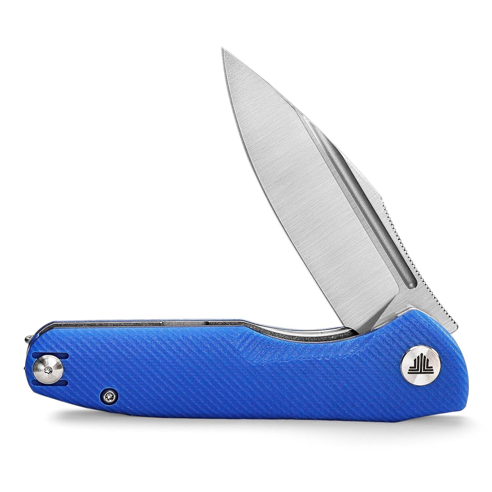 TRIVISA Flipper Knives，Pocke EDC Knife with Clip，Folding Knife for Men，3.26" 14C28N Steel Blade（Satin），G10 Scales for Outdoor Camping Tool - Antliae-03LG - Image 6