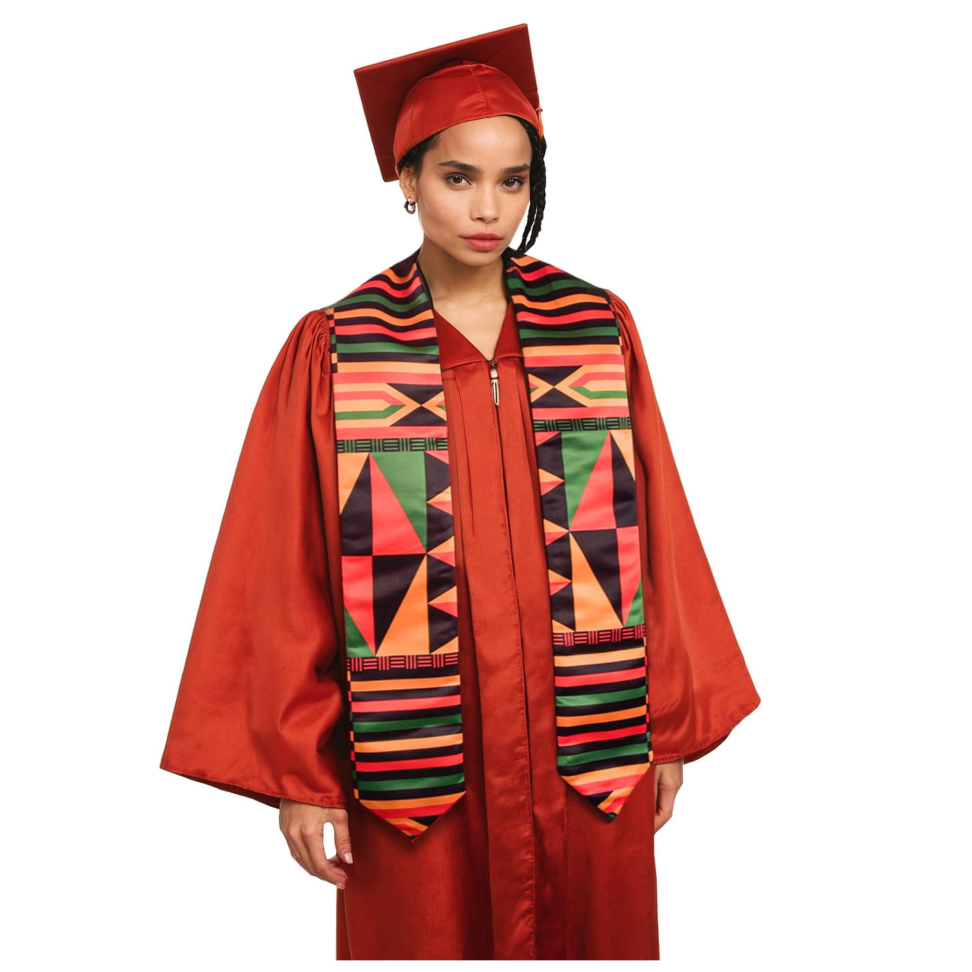 Adult Graduation Stole - Traditional African Kente Design | 60” Long Beautiful Satin Cloth - Image 2