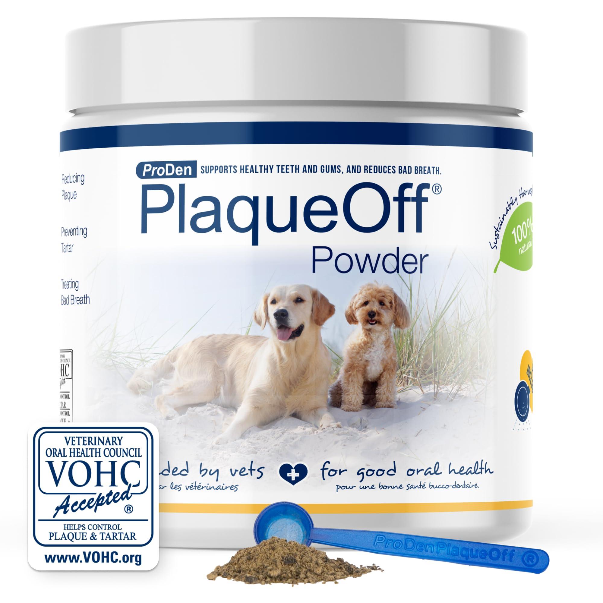 ProDen PlaqueOff Powder for Pets - Cat & Dog Breath Freshener - Plaque & Tartar Remover for Pet Oral Care - 420g