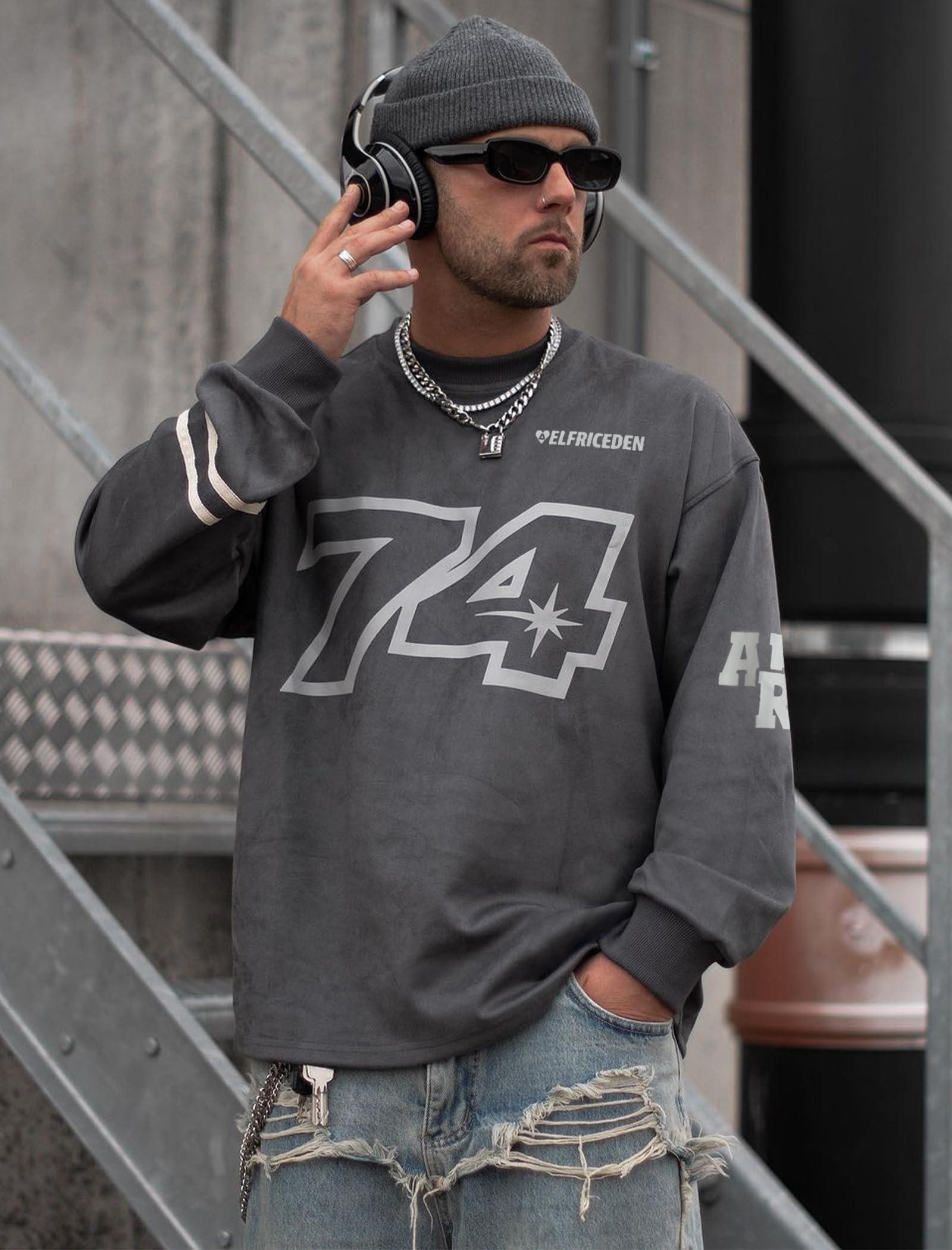 Aelfric Eden Oversized Crewneck Sweatshirts for Men Vintage Graphic Pullover Loose Fit Streetwear Long Sleeve Top - Image 7