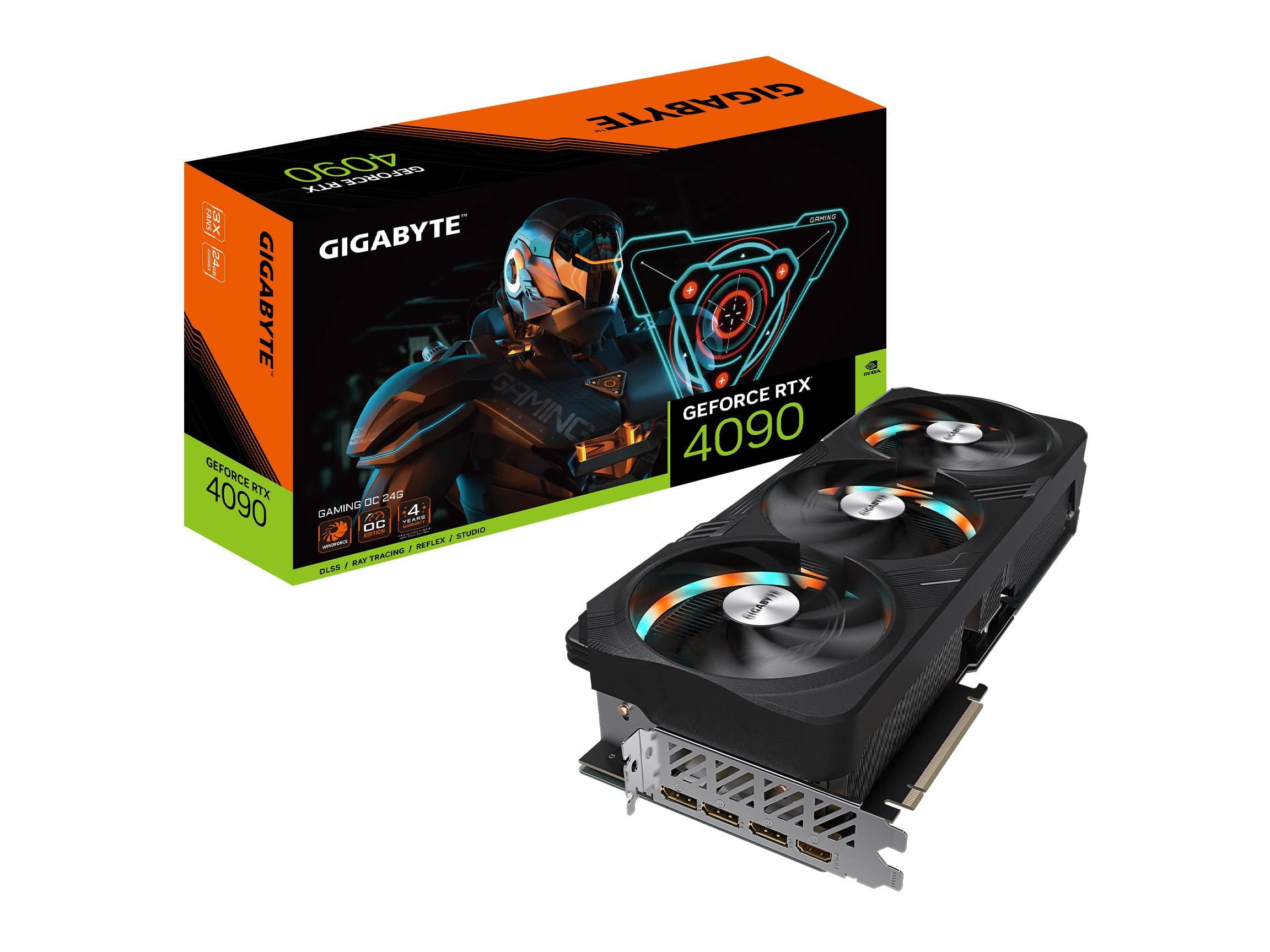 GIGABYTE GeForce RTX 4090 Gaming OC 24G Graphics Card, 3X WINDFORCE Fans, 24GB 384-bit GDDR6X, GV-N4090GAMING OC-24GD Video Card