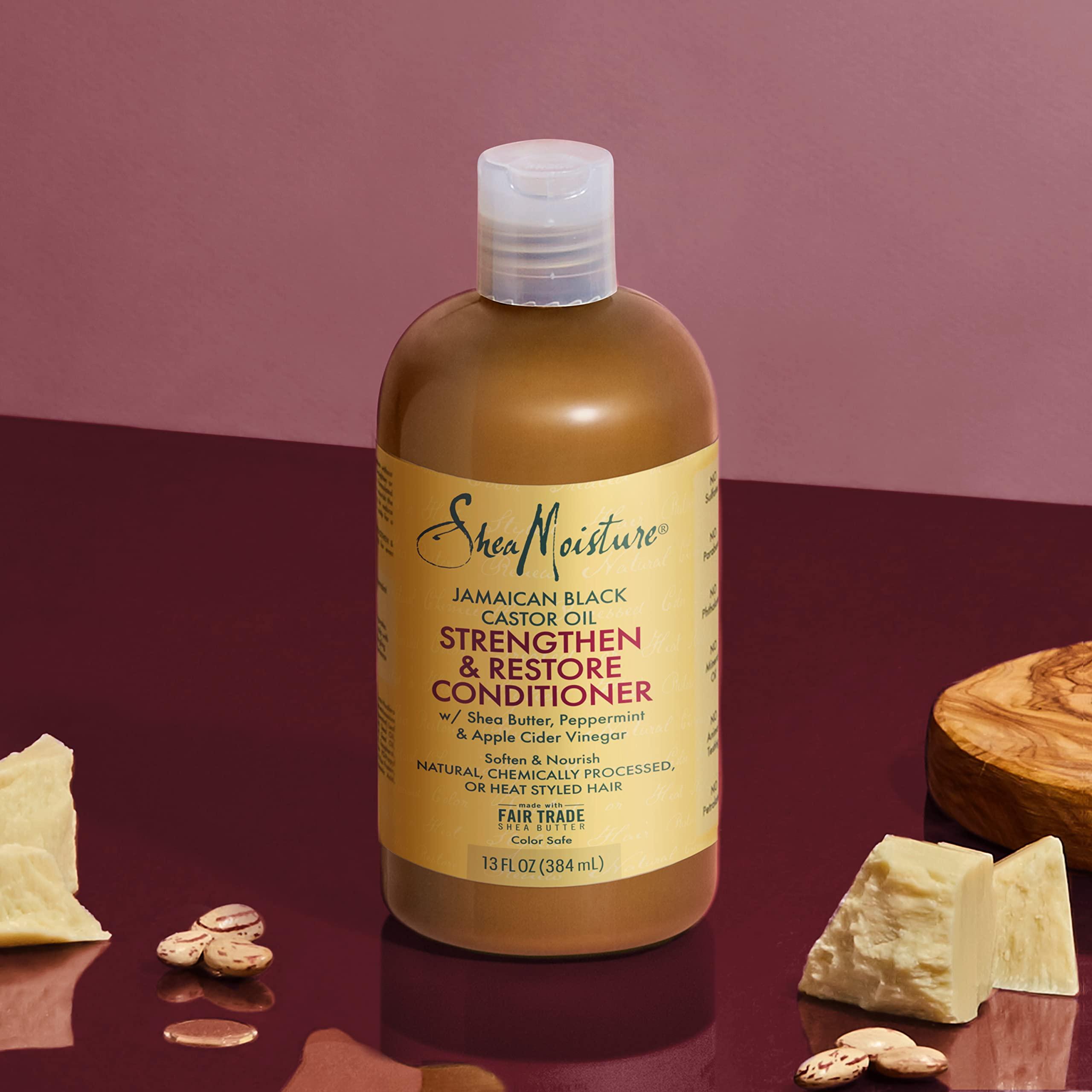 SheaMoisture Conditioner 100% Pure Jamaican Black Castor Oil to Intensely Smooth and Nourish Hair with Shea Butter, Peppermint and Apple Cider Vinegar 13 oz - Image 9