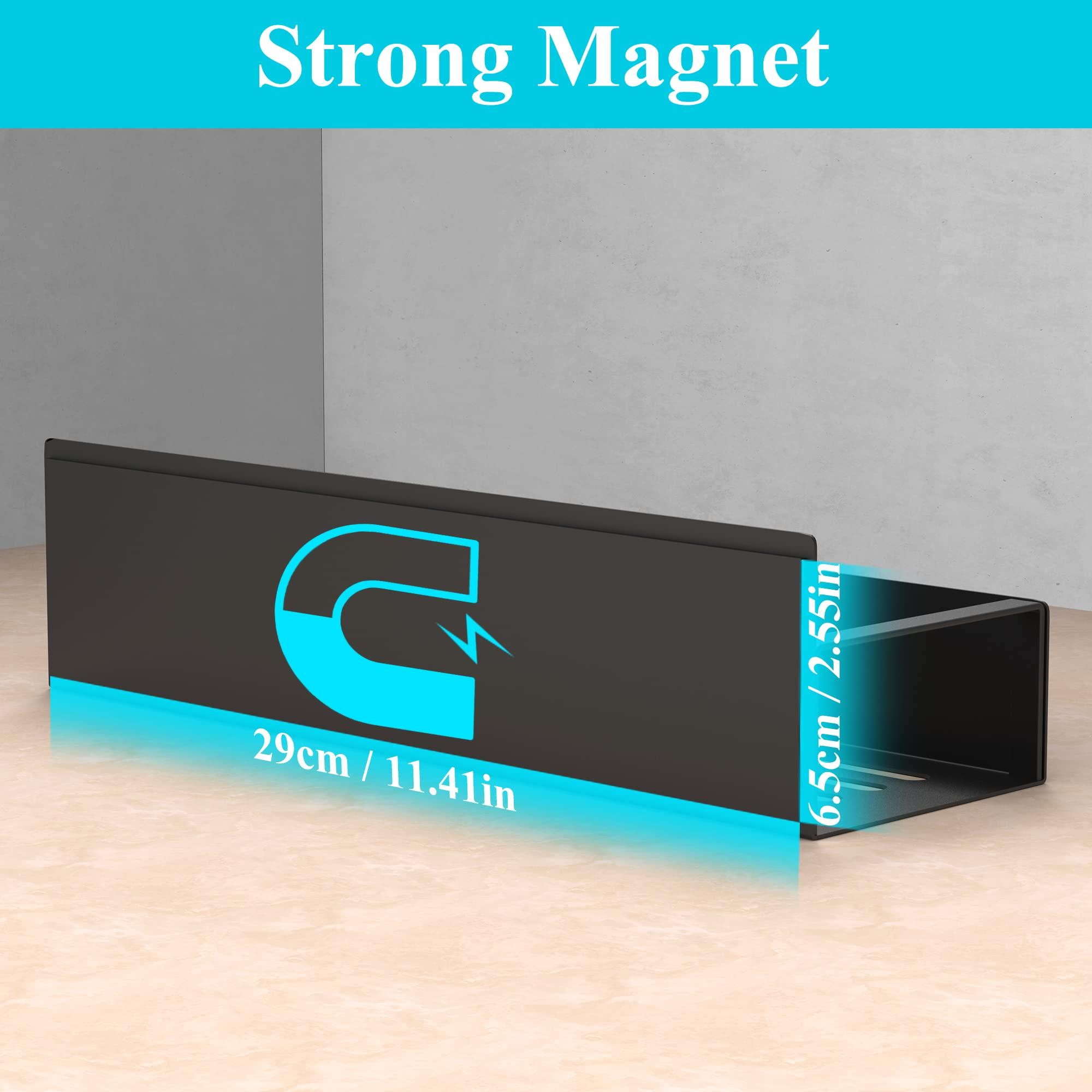 HuggieGems Metal 4 Pack Magnetic Spice Storage Rack Organizer for Refrigerator and Oven, Black Fridge Organizers and Storage - Image 4