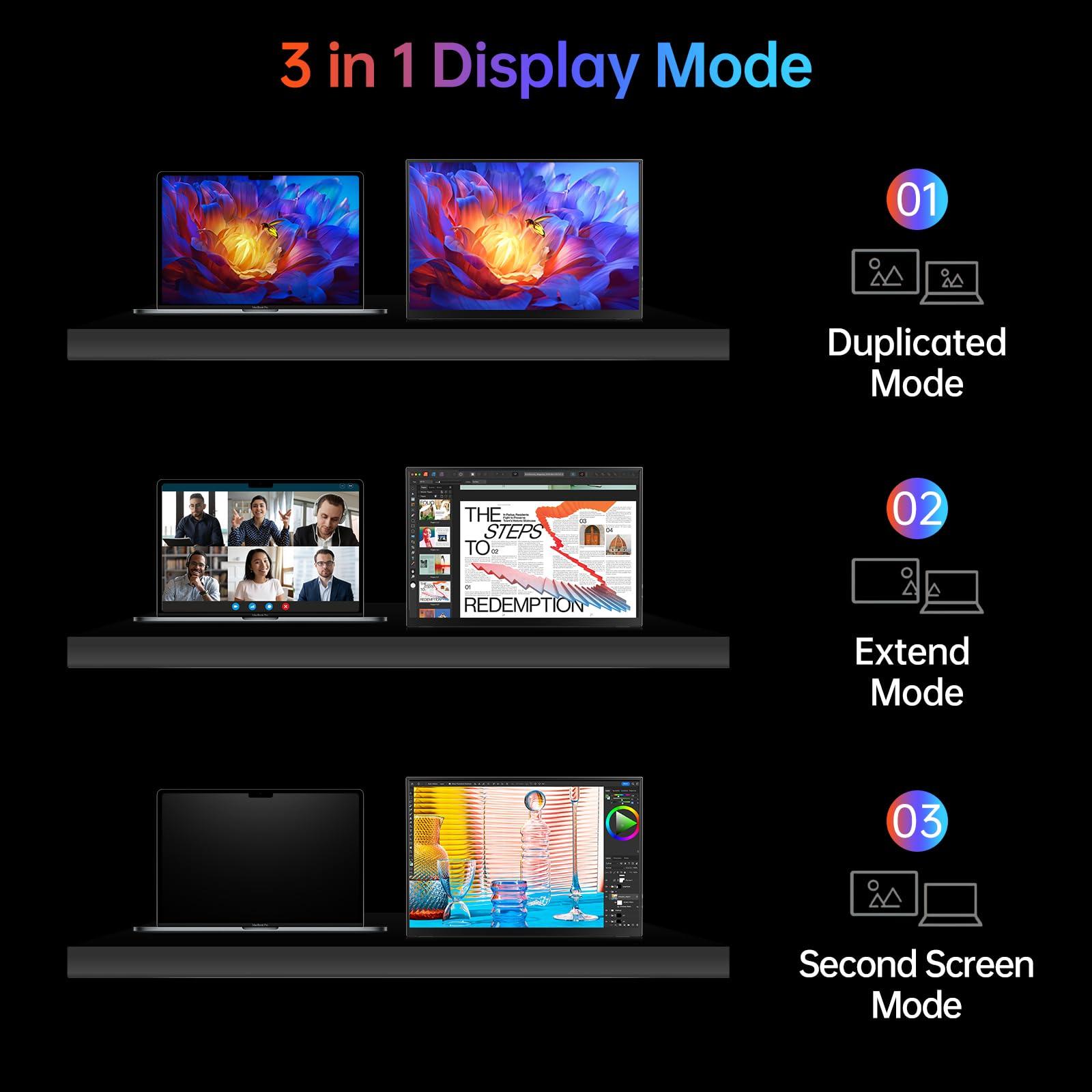 VILVA Portable Monitor 14 inch FHD 1920 * 1200P USB C HDMI Ultra-Slim IPS Travel Display w/Smart Cover & Speakers, HDR Plug&Play, External Monitor for Laptop PC, Phone,Mac - Image 5