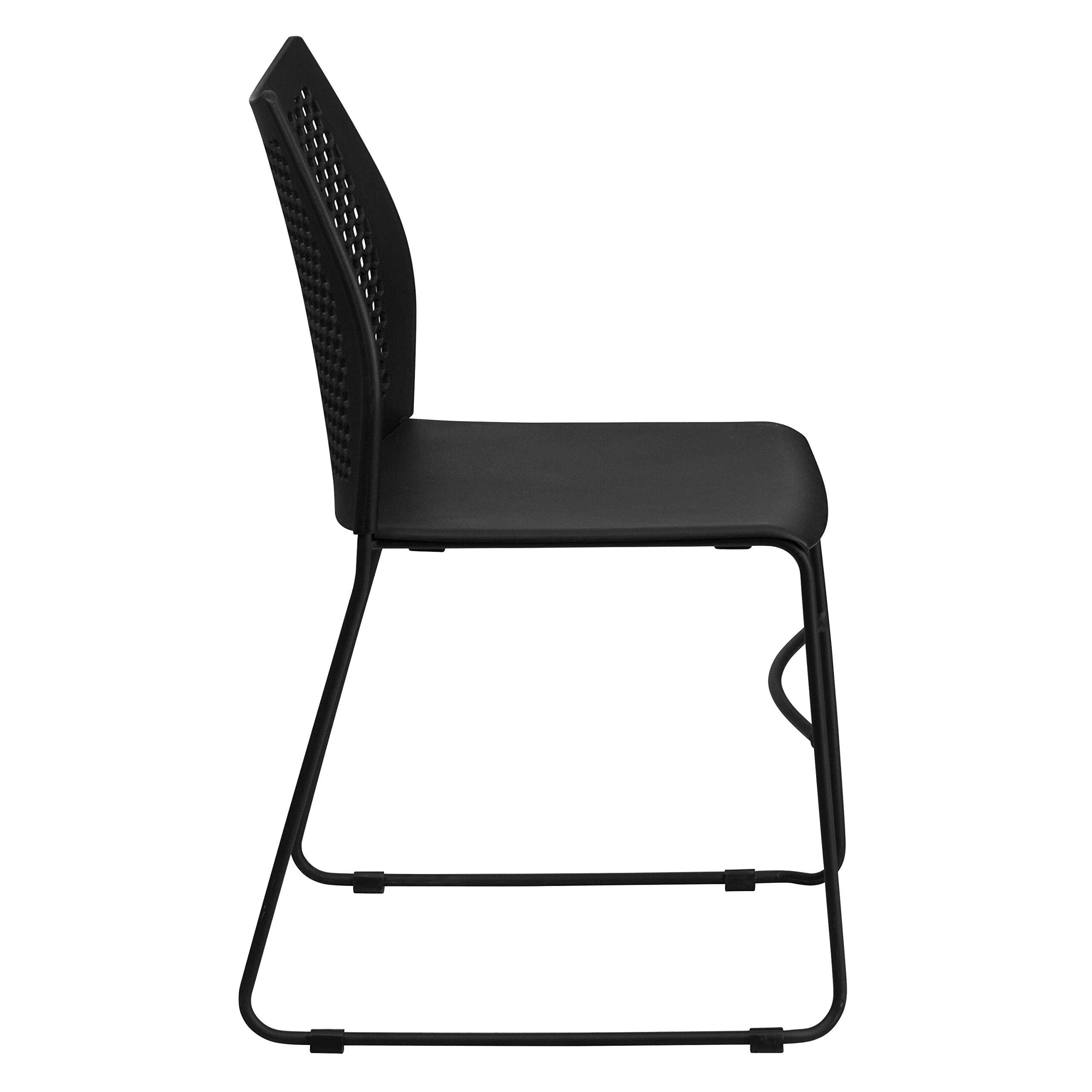 Flash Furniture Hercules Series Contoured Lobby Chairs with Air-Vent Honeycomb Backs, Ergonomic Stacking Chairs for Offices, Set of 5, Black - Image 12