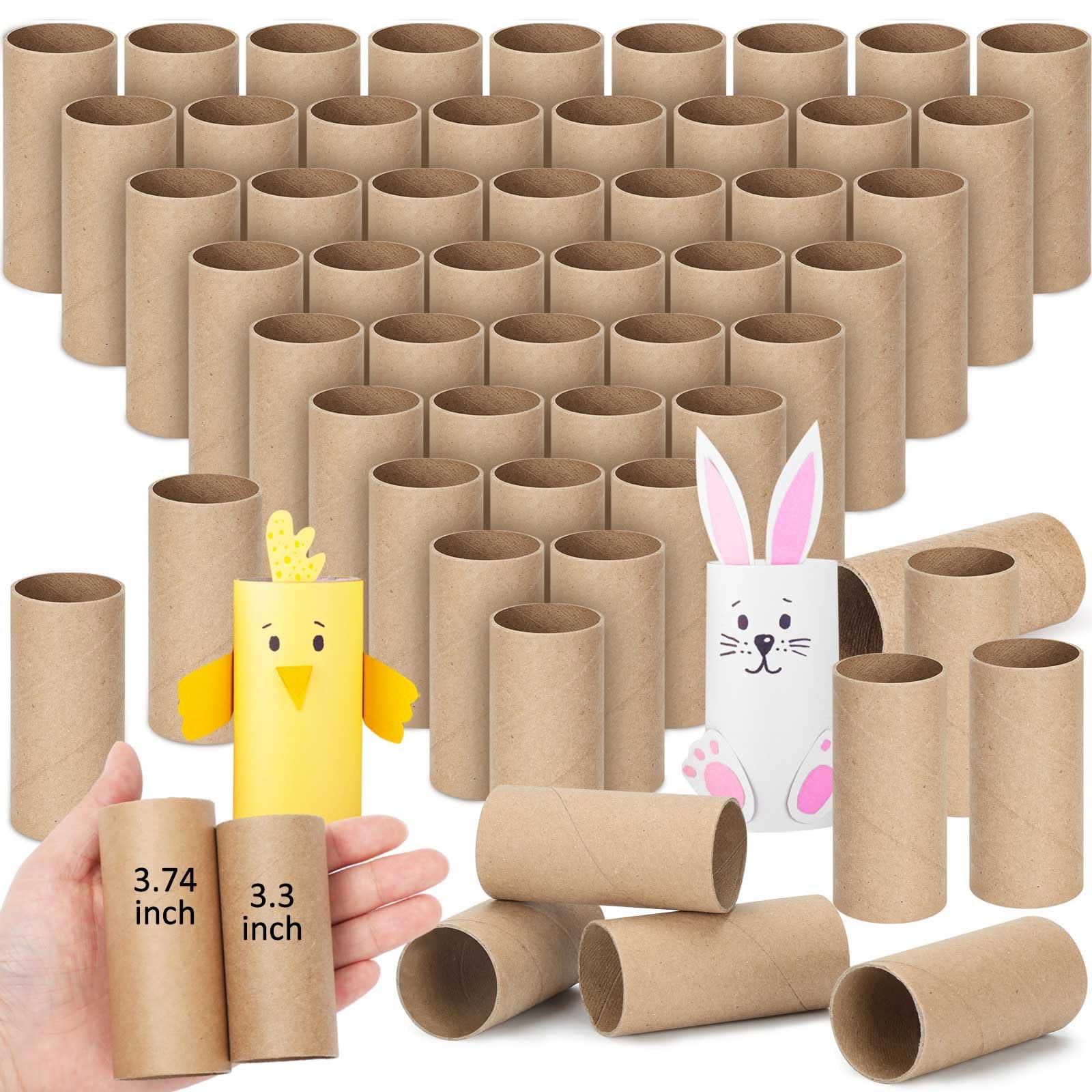 Henoyso 100 Packs Cardboard Tubes for Craft 1.57 x 3.74 Inches DIY Empty Toilet Paper Rolls Craft Cardboard Paper Round Tubes for Kids School Supplies Classrooms Gift DIY Art (Brown)