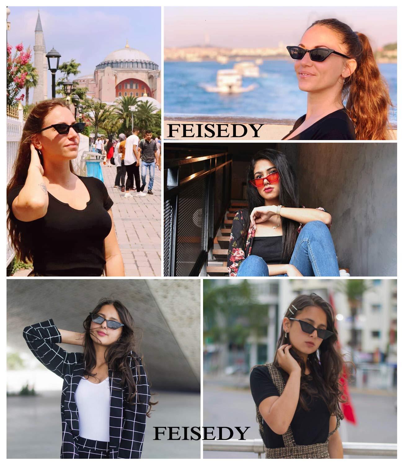 FEISEDY Small Cat Eye Sunglasses Vintage Square Shade Women Eyewear B2291 - Image 5