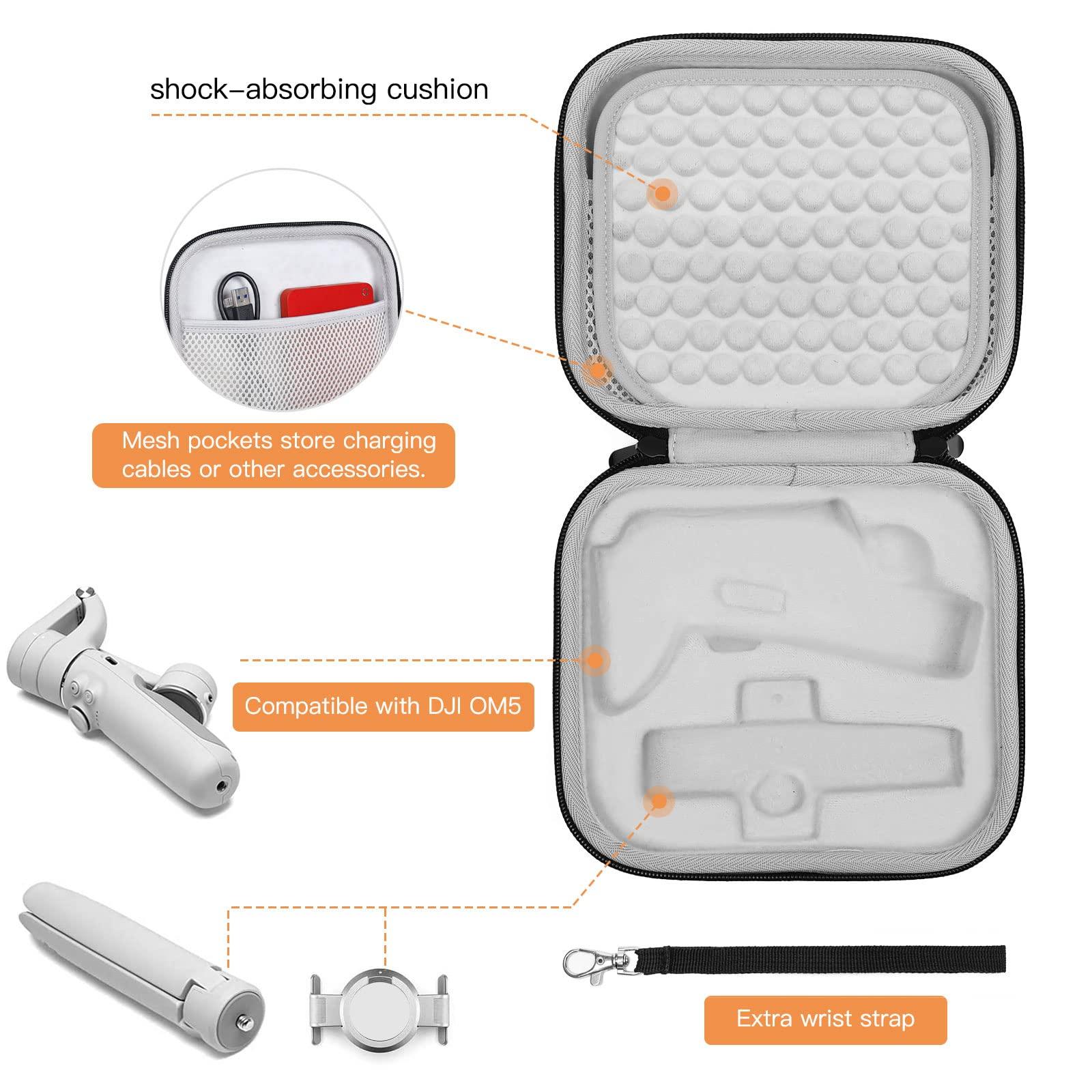 MOSISO Hard Travel Carrying Case Compatible with DJI OM 5 Smartphone Gimbal Stabilizer and Accessories, Portable Waterproof Protective Hard EVA Shell Sleeve Storage Bag with Velvet Interior, Black - Image 4