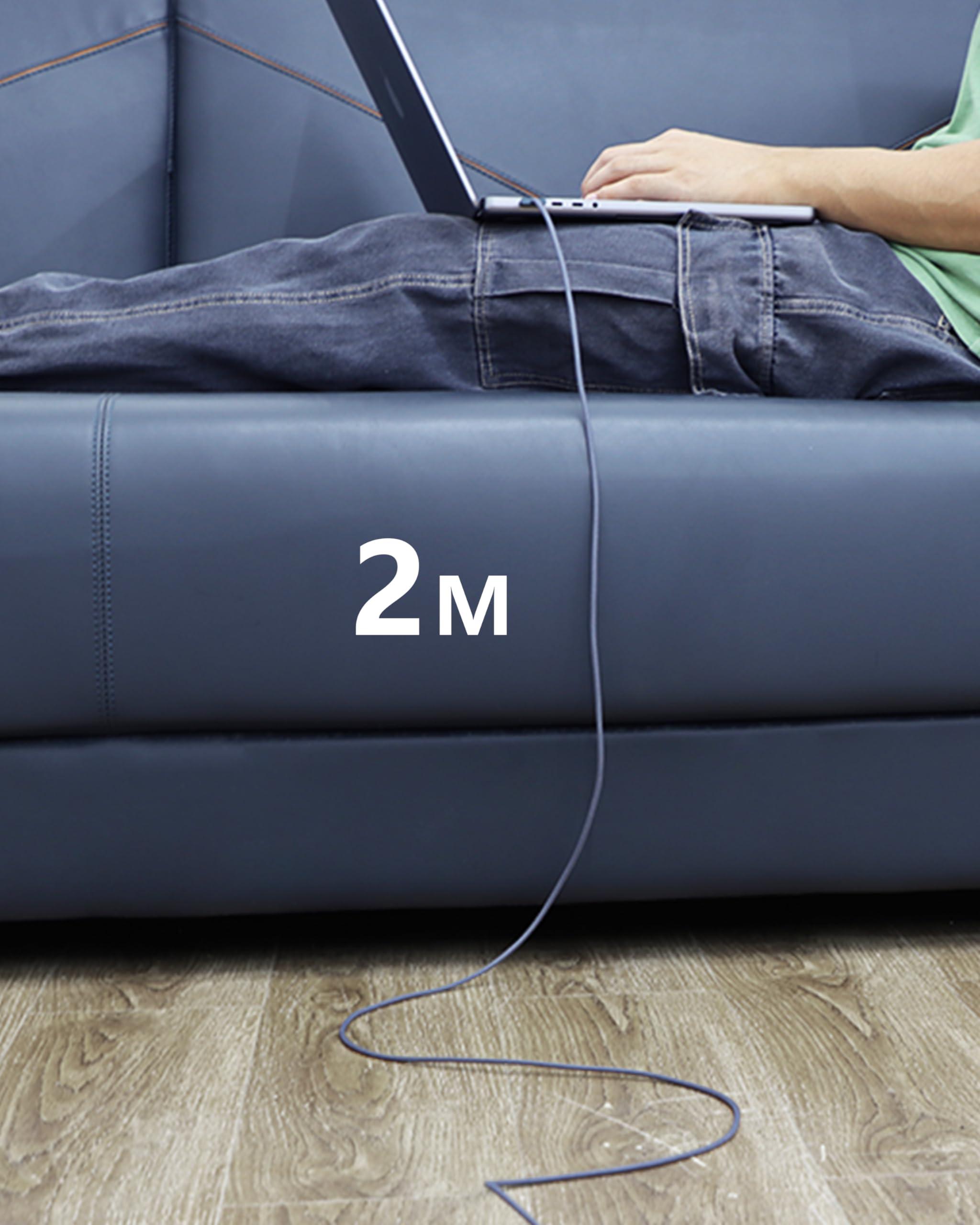 DERLULU USB-C to Magnetic 3 Fast Charging Cable (2 m/6.6 ft), USB C Cable Compatible with MacBook Air (15''/13'' M3 2024, 15" M2 2023, 13" M2 2022), MacBook Pro (16"/14" 2023/2021), Midnight Blue - Image 4