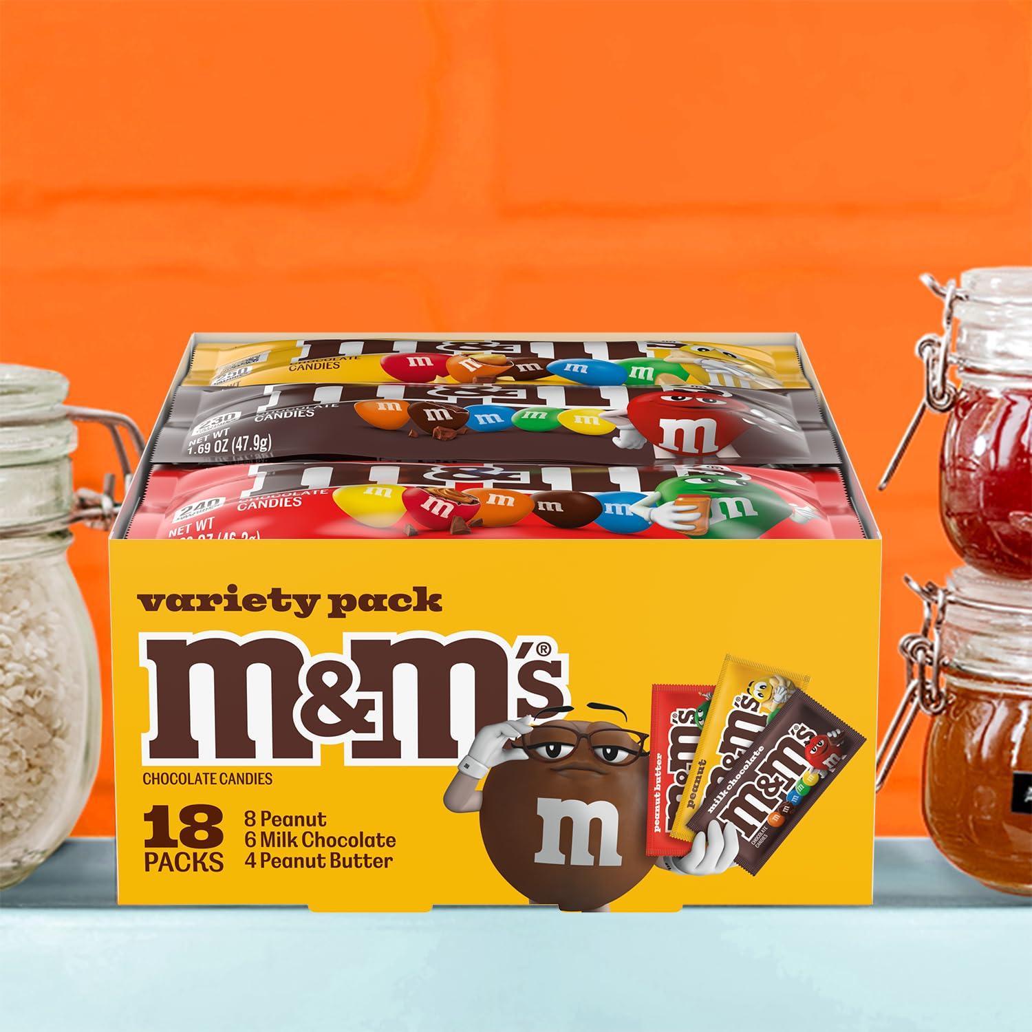 M&M'S Milk Chocolate Summer Candy, Variety Pack, Full Size, Pack of 18 Bulk Candy Chocolate - Image 6