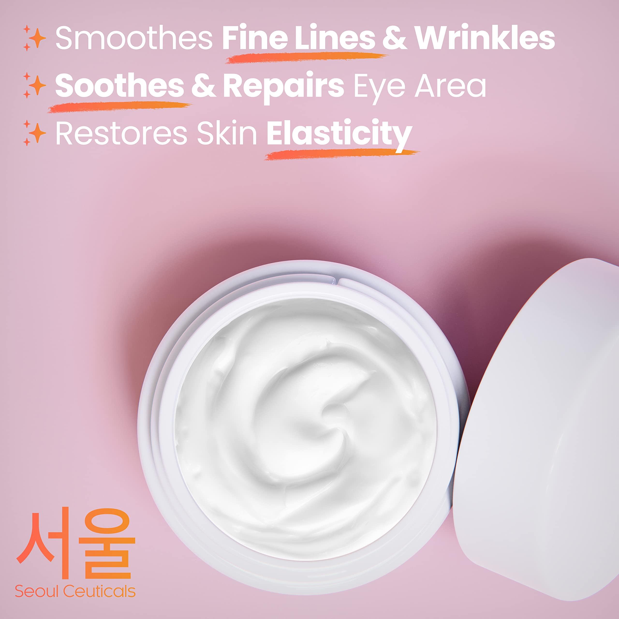 SeoulCeuticals Korean Snail Mucin Eye Cream - 97.5% Snail Filtrate K Beauty Anti Aging Under Eye Anti Wrinkle Eye Treatment Cream 0.5oz - Image 9