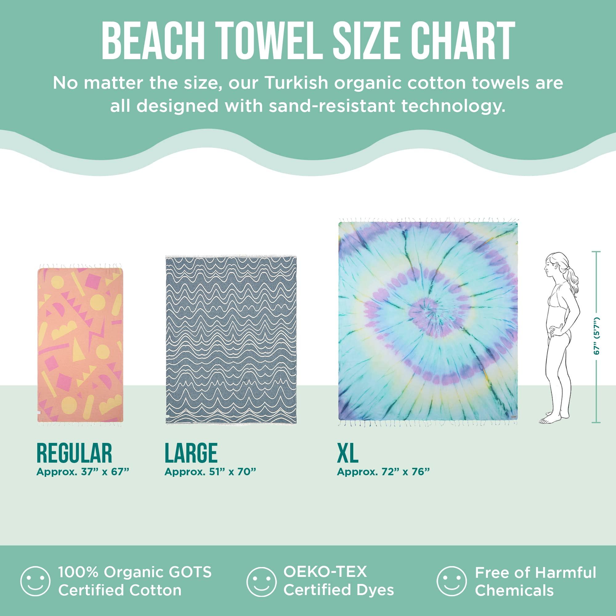 Sand Cloud Turkish Beach Towel - Sand Free - 100% Organic Turkish Cotton Yarn - Quick Dry Towel for Beach, Picnic Blanket or Throw - As Seen on Shark Tank - Santa Fe (Green) - Image 5