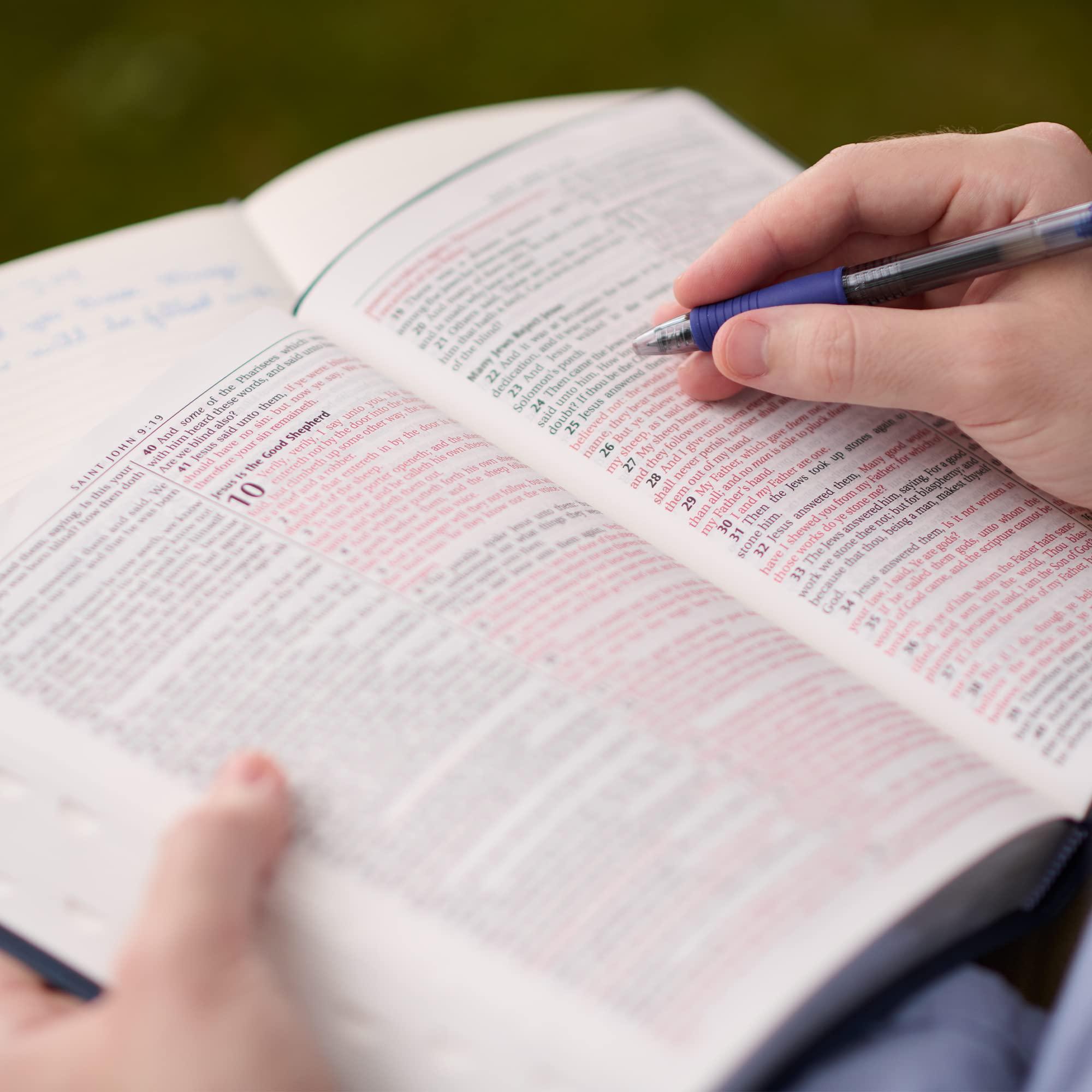 KJV Holy Bible, Giant Print Full-size Faux Leather Red Letter Edition - Thumb Index & Ribbon Marker, King James Version, Pink (KJV Full Size GP Editions) - Image 3
