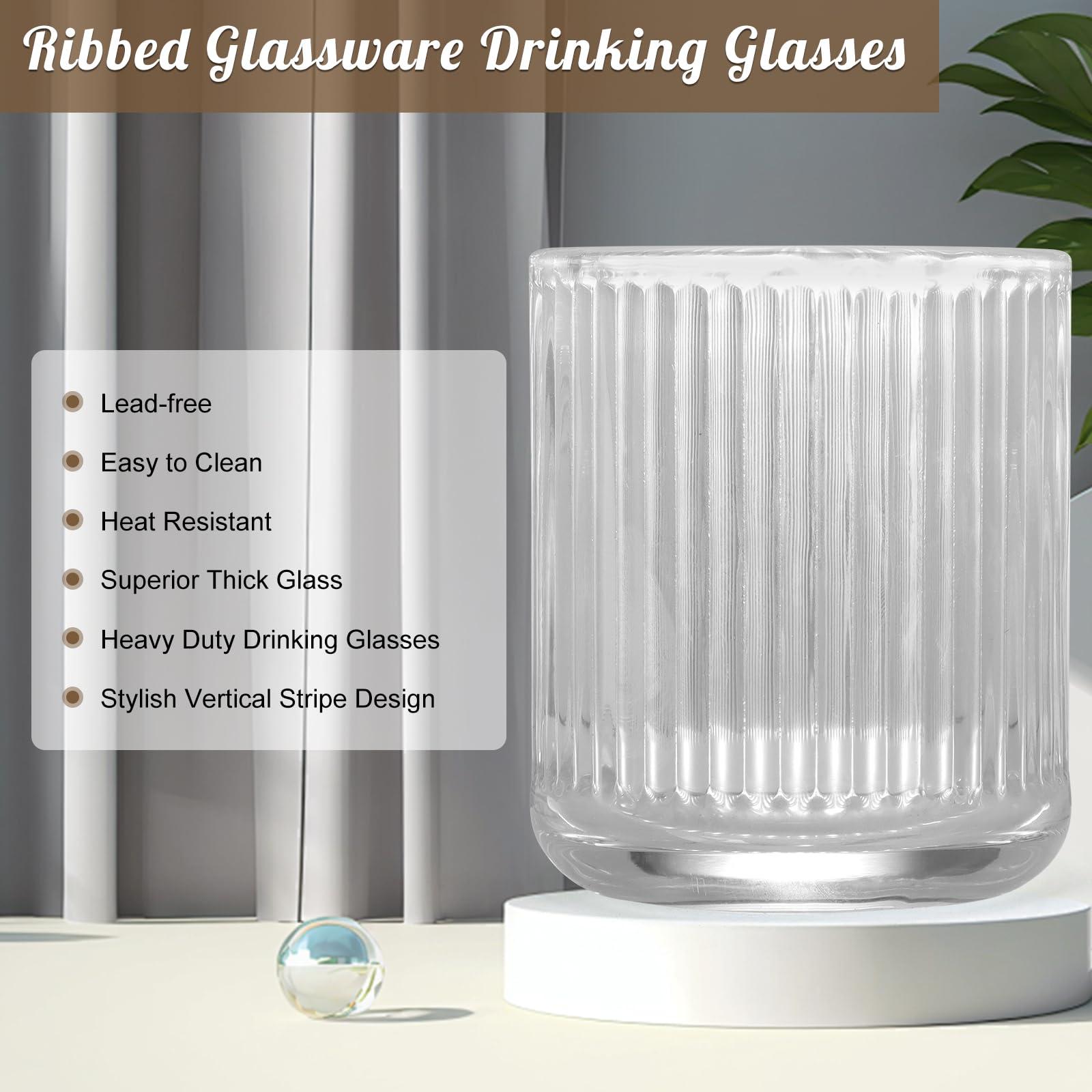 Topsky Vintage Drinkware Set of 6, 260ml Origami Style Drinking Glass,9 oz Transparent Glass Cups Wine Glasses for Whisky,Beer,Juice,Cocktail,Heavy Duty - Image 7