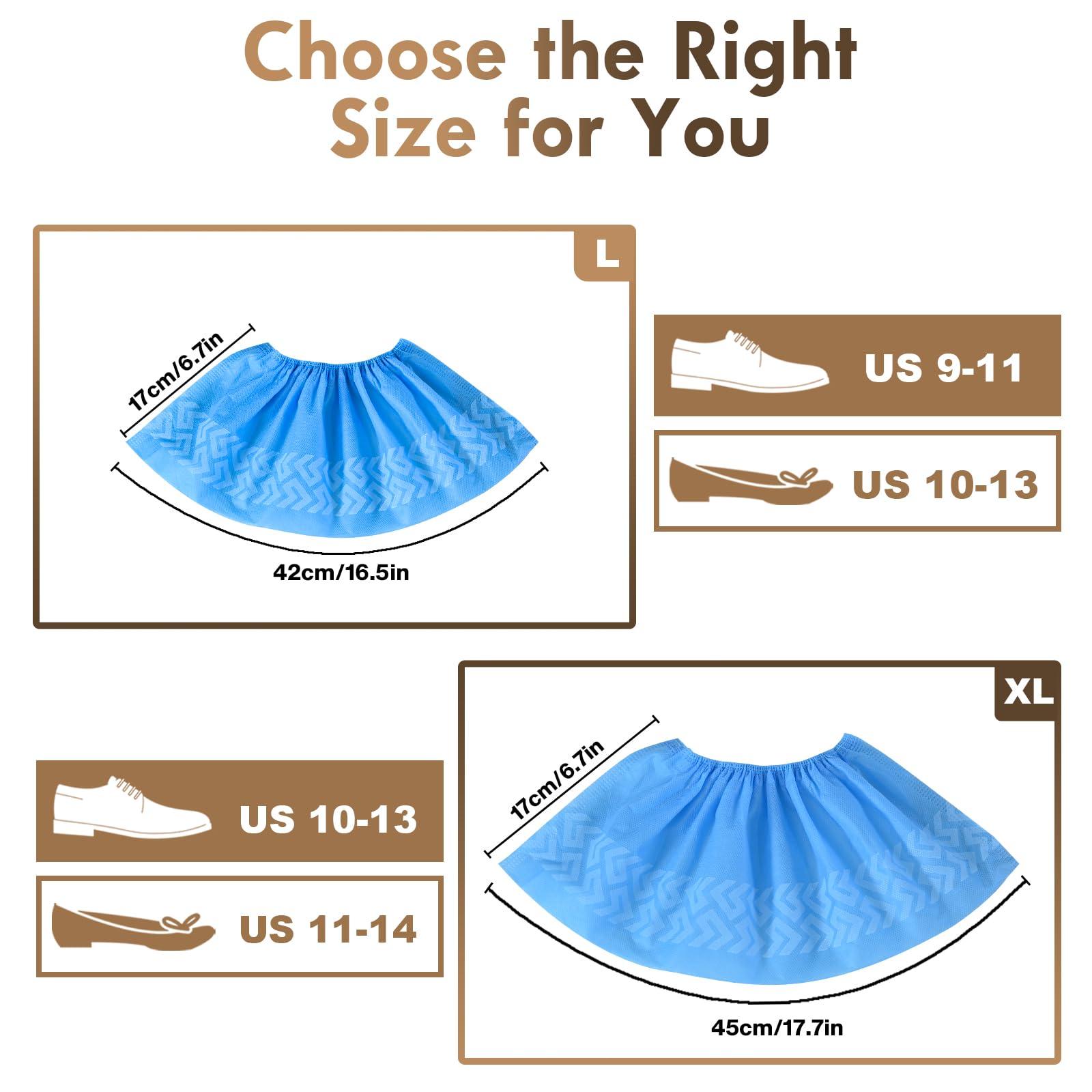 100 Pcs Disposable Shoe Covers - Non-Fabric Booties for Shoe Cover, Reusable Shoe Covers Disposable,Fits Men US 9-11 / Women US 10-12,Large Size,Indoor & Outdoor Use,Non-Slip,Eco-Friendly - Image 7