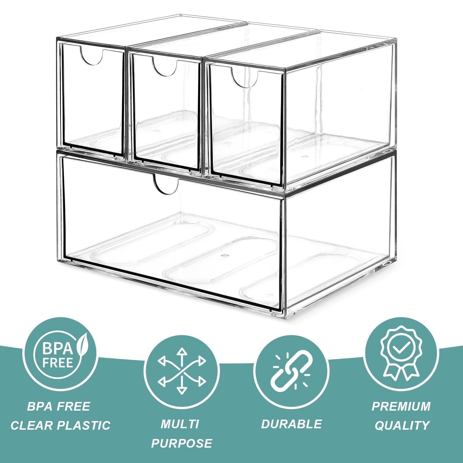 4 Tea and Coffee Organizer and Storage, Acrylic Tea Bag Holder Organizer, Plastic K Cup Drawer Container for Cabinet - Image 6