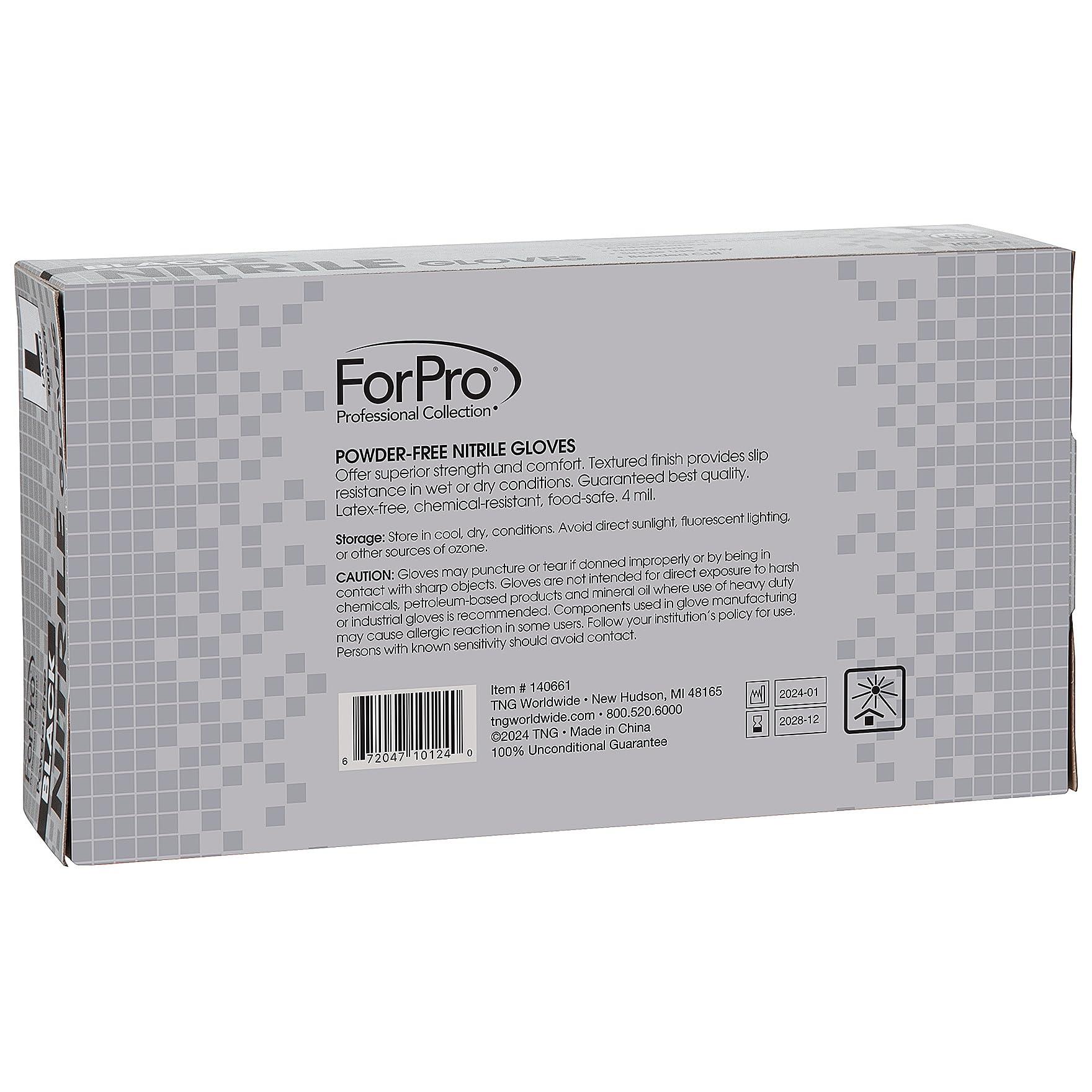 ForPro Disposable Nitrile Gloves, Chemical Resistant, Powder-Free, Latex-Free, Non-Sterile, Food Safe, 4 Mil, 100-Count - Image 3