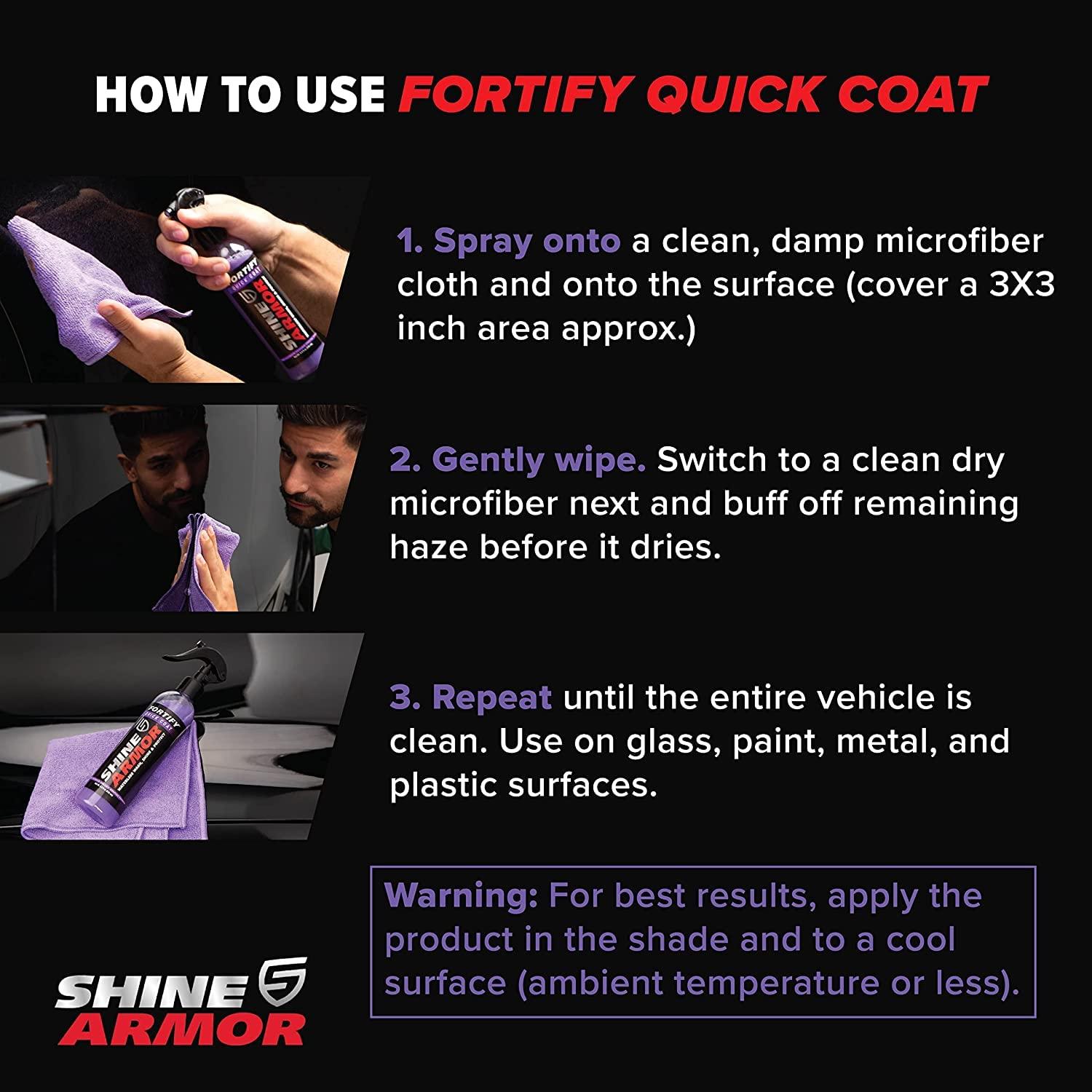 Car Wax Spray and Ceramic Coating for Cars - 3 in One Waterless Car Wash and Detailing for Maximum Shine - High Gloss Top Coat, Protective Auto Wax - 16FlOz by Shine Armor - Image 2