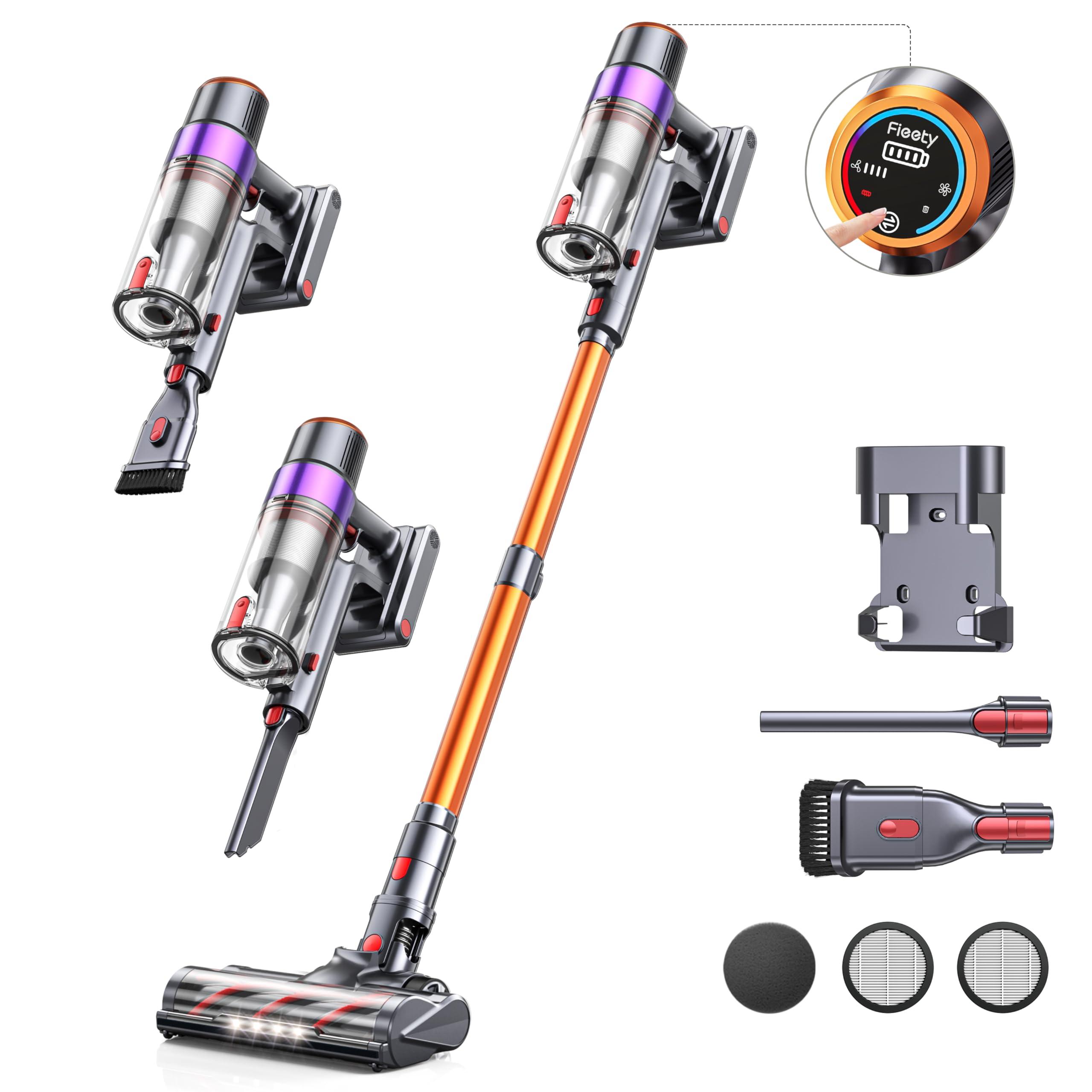 Cordless Vacuum Cleaner, 450W/40KPA 55 Mins Stick Vacuum Cleaner with LED Touch Display, Lightweight Handheld Vacuum Cleaners for Home, Carpet, Pet Hair and Hardwood Floors