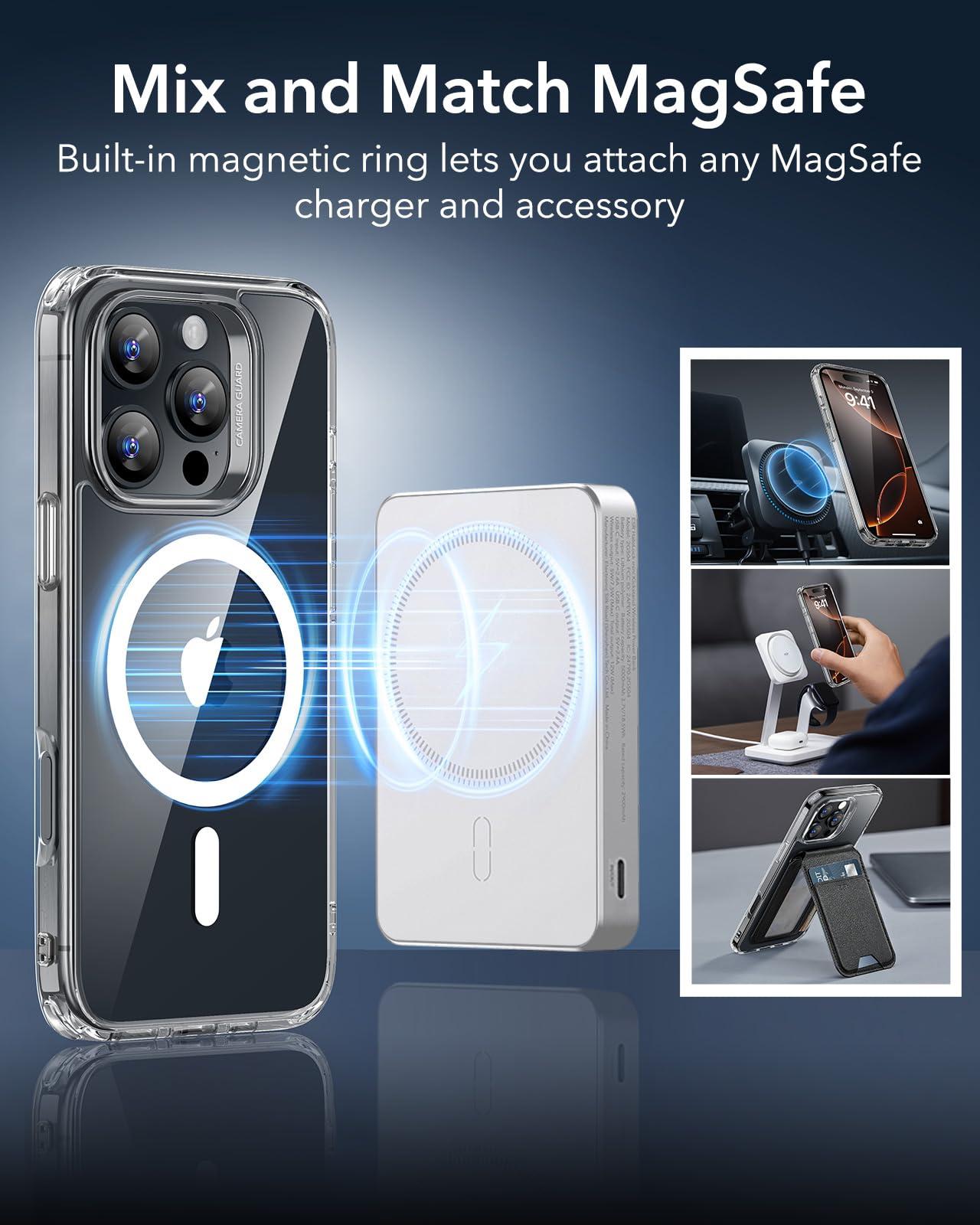 ESR for iPhone 16 Pro Case, Compatible with MagSafe, Shockproof Military-Grade Protection, Magnetic Phone Case for iPhone 16 Pro 6.3 inch, Clear - Image 6