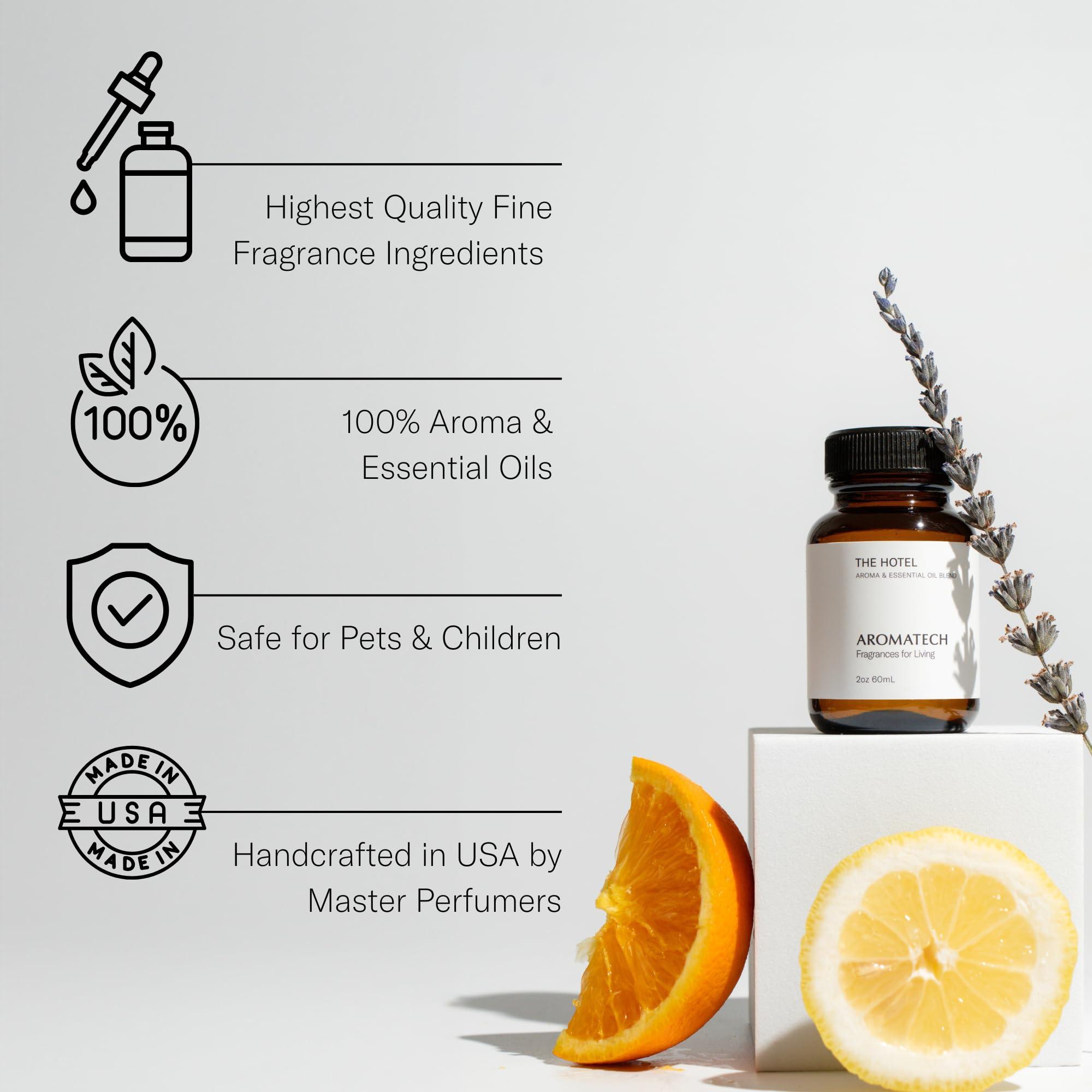 AromaTech The Hotel Aroma Essential Oil Blend: Luxury Hotel Inspired Aromatherapy with Lemon, Lavender, Peach & Pine for Ultrasonic Diffusers & Nebulizers - 4 fl oz, 120 mL - Image 3