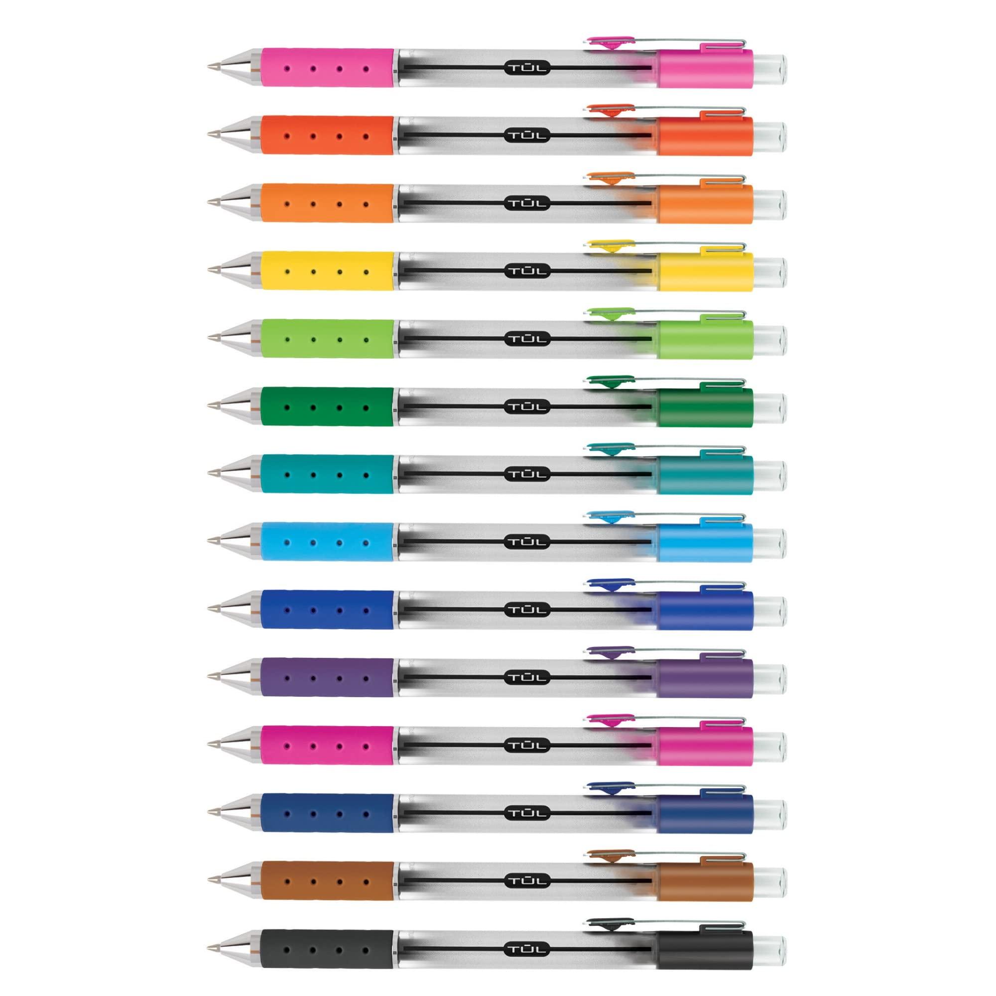 TUL WHJJK Retractable Gel Pens, Bullet Point, 0.7 mm, Gray Barrel, Assorted Standard and Bright Ink Colors, Pack of 14, SG_B01NBW93N6_US - Image 2
