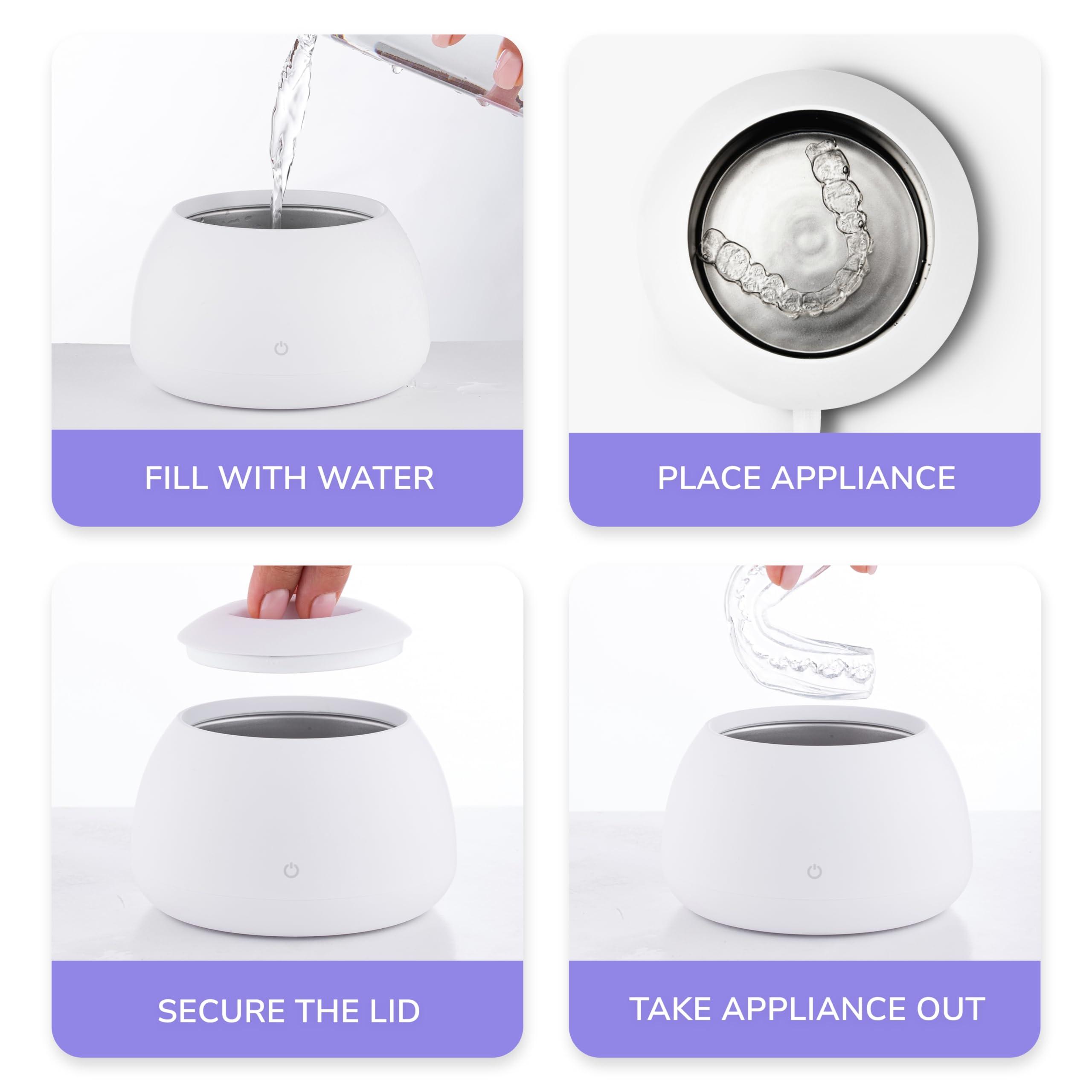 Zima Dental Pod | Arctic White | Ultrasonic Retainer Cleaner Machine | Aligner, Nightguard, Mouth Guard, Denture Cleaner | Oral Dental Care FSA HSA Approved - Image 4