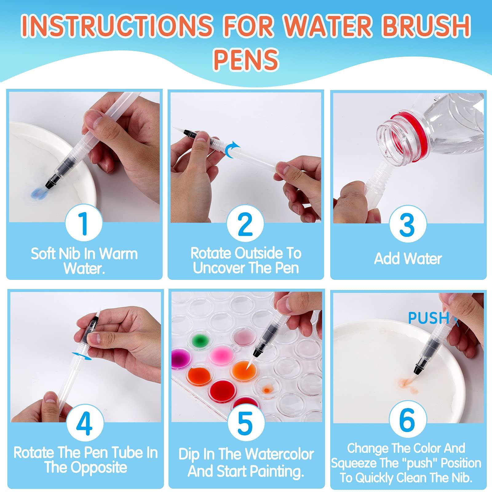 Watercolor Paint, 48 Colors Washable Watercolor Paint Set with a Brush a Refillable Water Brush Pen and Palette, Non-toxic Water Color Paints Sets for Kids Adults Artists Children Students Beginner - Image 5