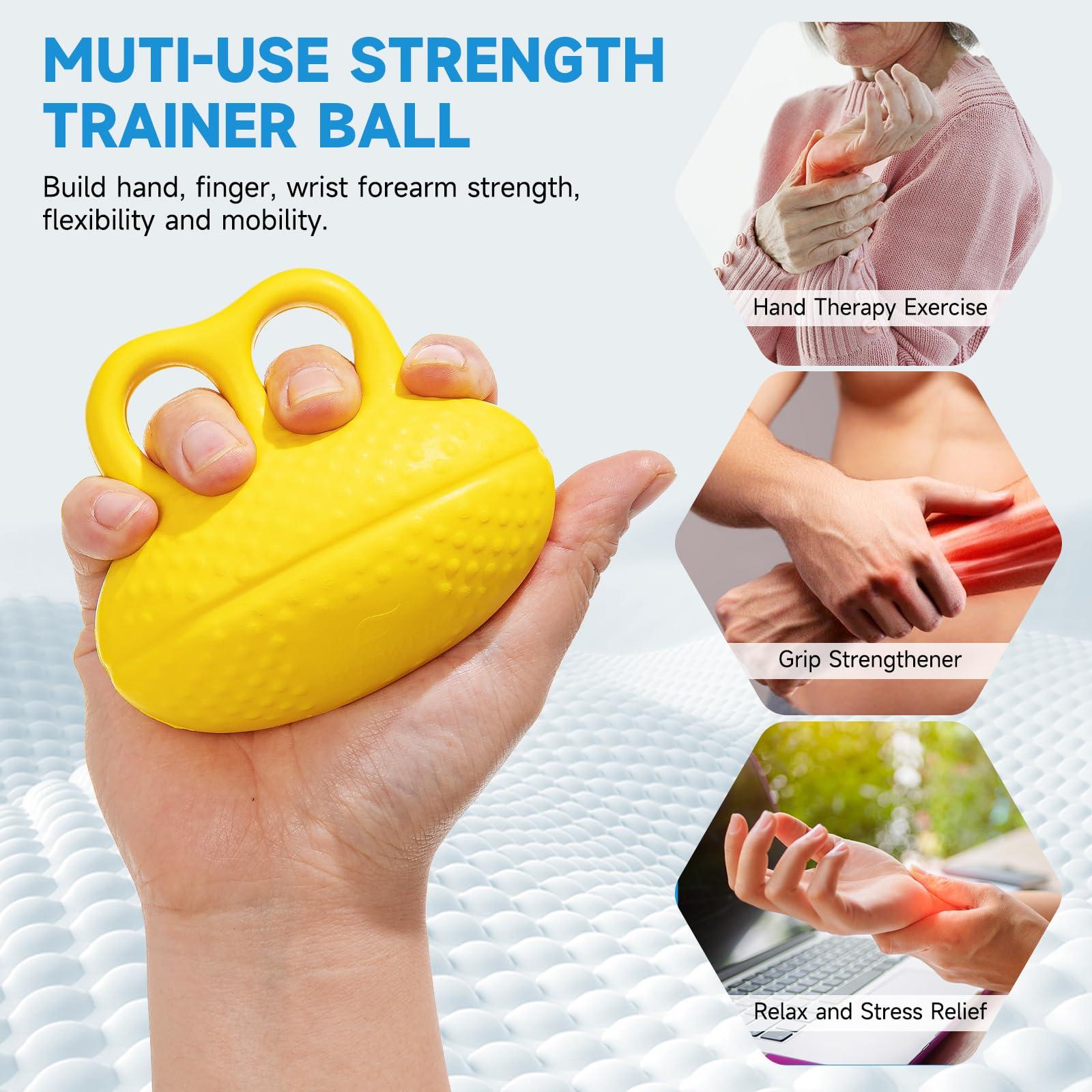 Fanwer Finger Exerciser Hand Squeeze Ball, Hand Grip Strength Trainer Build Hand, Finger and Wrist Strength, Finger Extension Exerciser for Rehab, Arthritis, Carpal Tunnel - Image 2