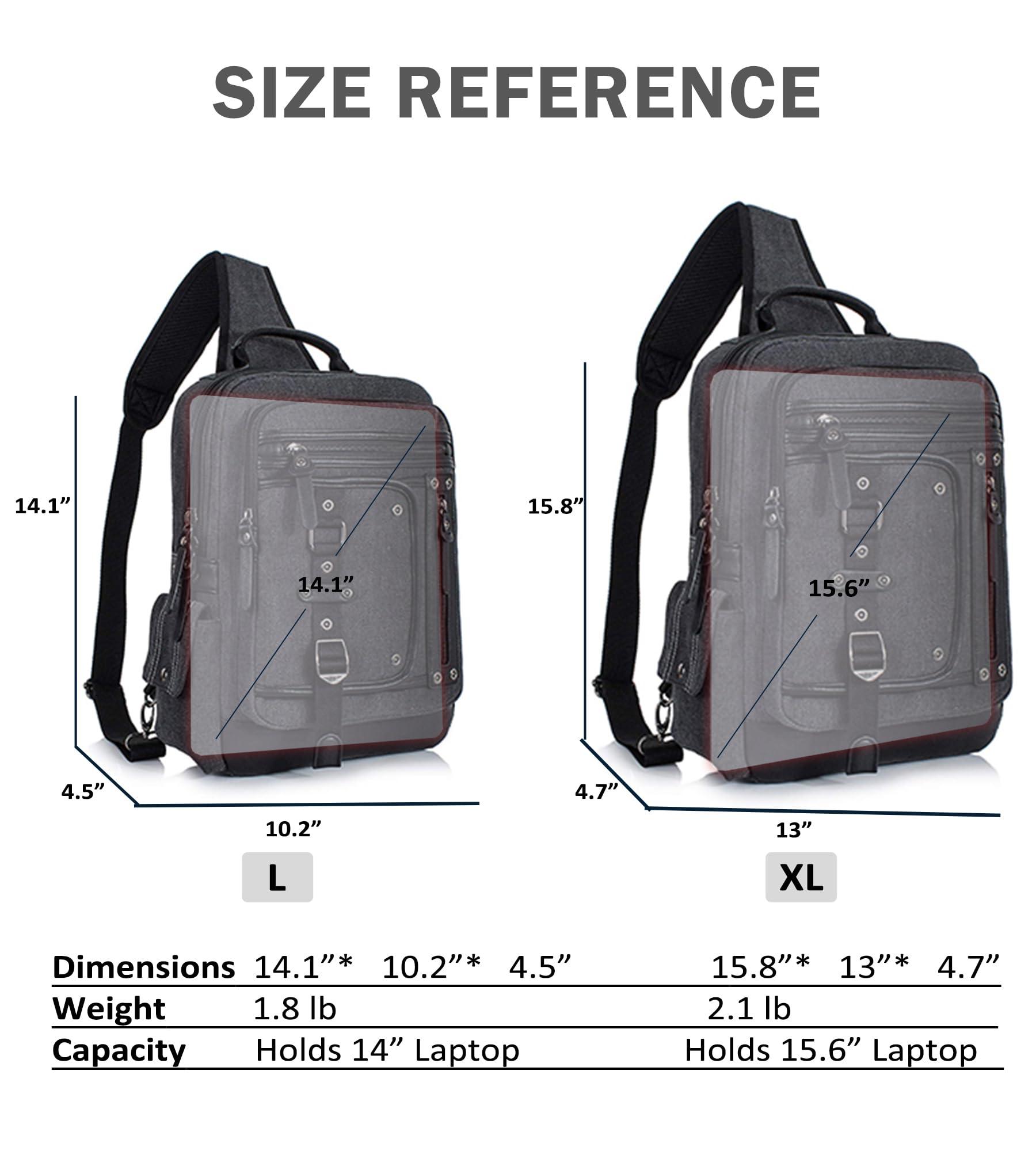 Schkleier Messenger Bag for Men Canvas Sling Bag Crossbody Backpack Laptop Shoulder Bag Hiking Daypacks Casual Tactical - Image 3