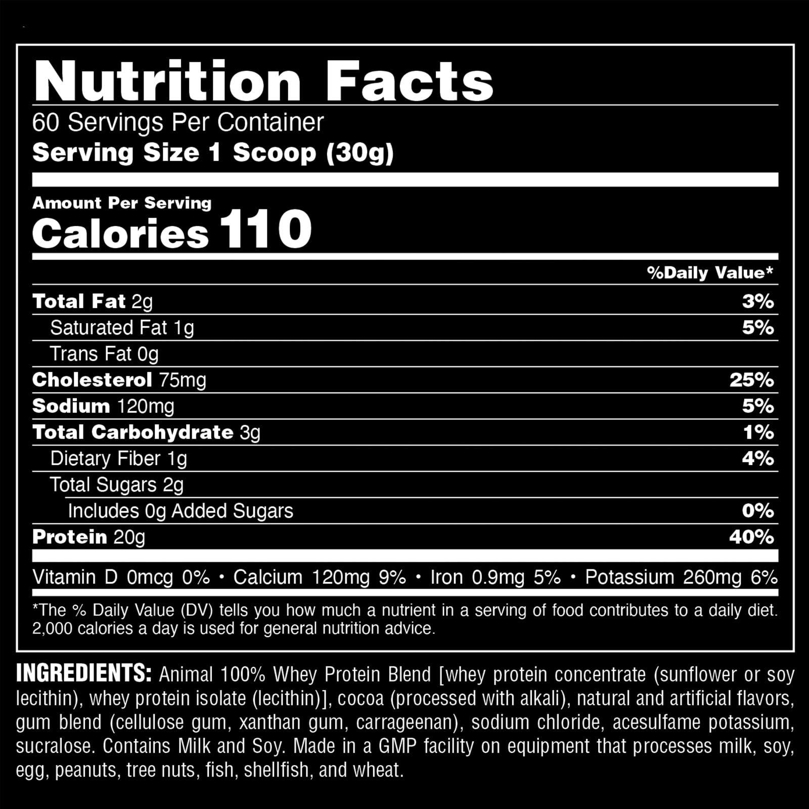 Animal 100% Whey Protein Powder – Whey Blend for Pre Workout or Post Workout, Recovery, or an Anytime Low Sugar Protein Boost Meal Replacement with BCAA Branched Chain Amino Acids – Chocolate, 4 lb - Image 2