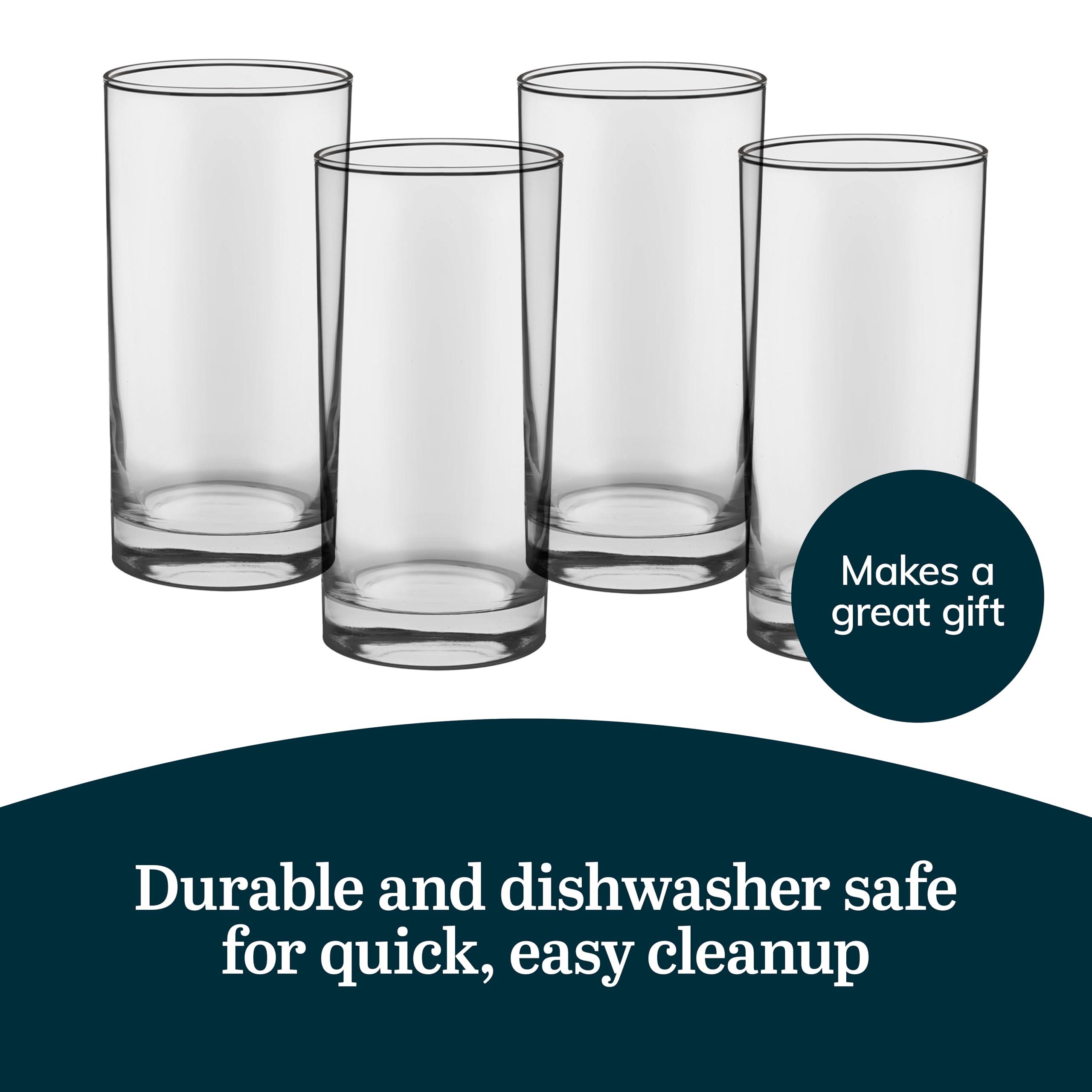 Libbey Tumbler Drinking Glass Sets, Durable Heavy Base Drinking Glasses, Lead-Free Tall Water Glasses Set, Sophisticated Beer Glasses Set of 8 - Image 5
