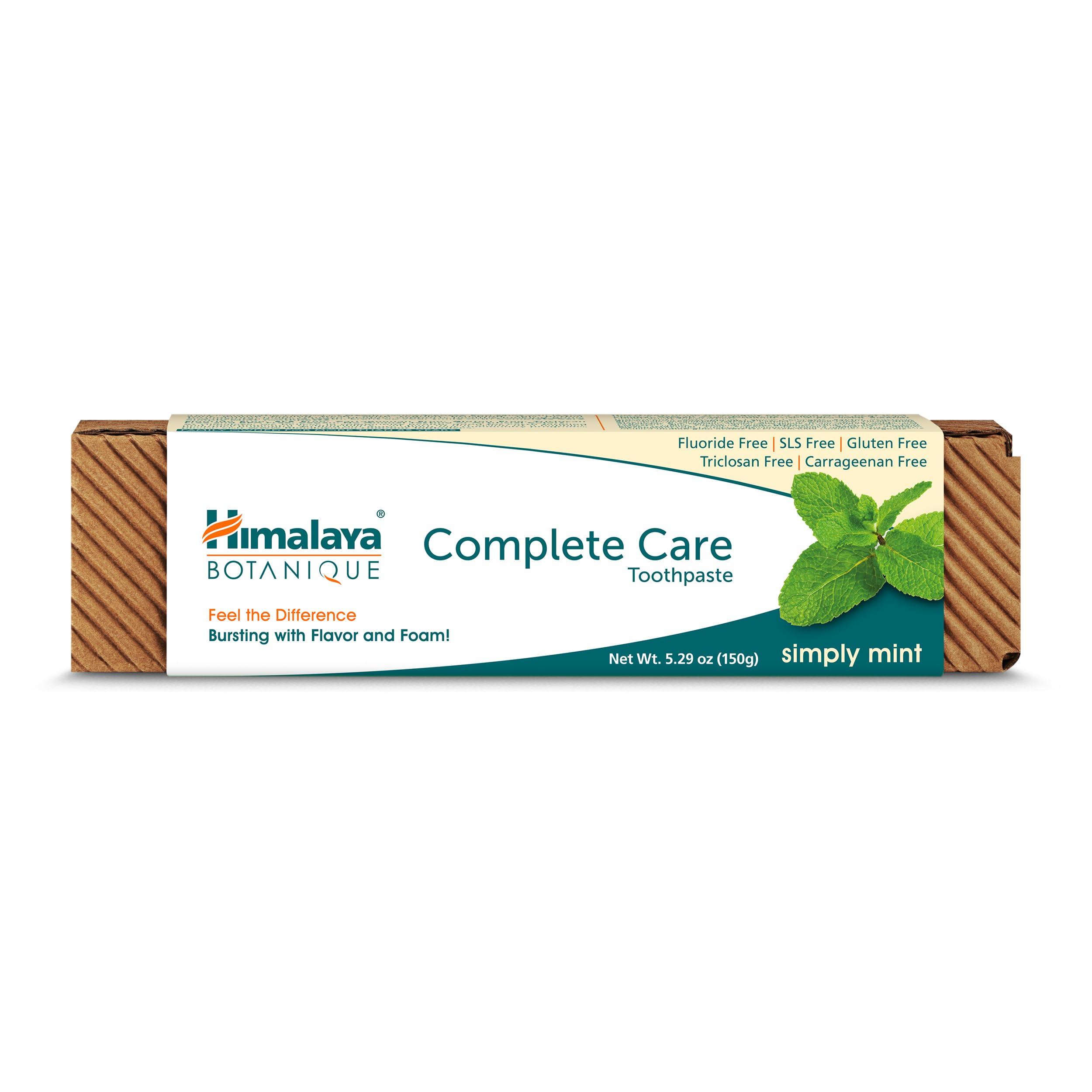 Himalaya Botanique Complete Care Toothpaste with Xylitol and Neem, Mint Flavor - Fluoride Free Toothpaste for Clean Teeth & Fresh Breath - Vegan, Gluten Free, No Artificial Flavors, 5.29 oz - Image 6