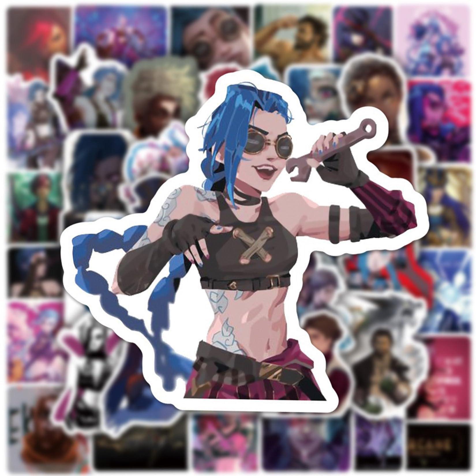 50Pcs Cartoon Arcane：League of Legends Waterproof Stickers for Water Bottle Cup Laptop Bike Skateboard Luggage Box Vinyl Graffiti Patches BREH - Image 2