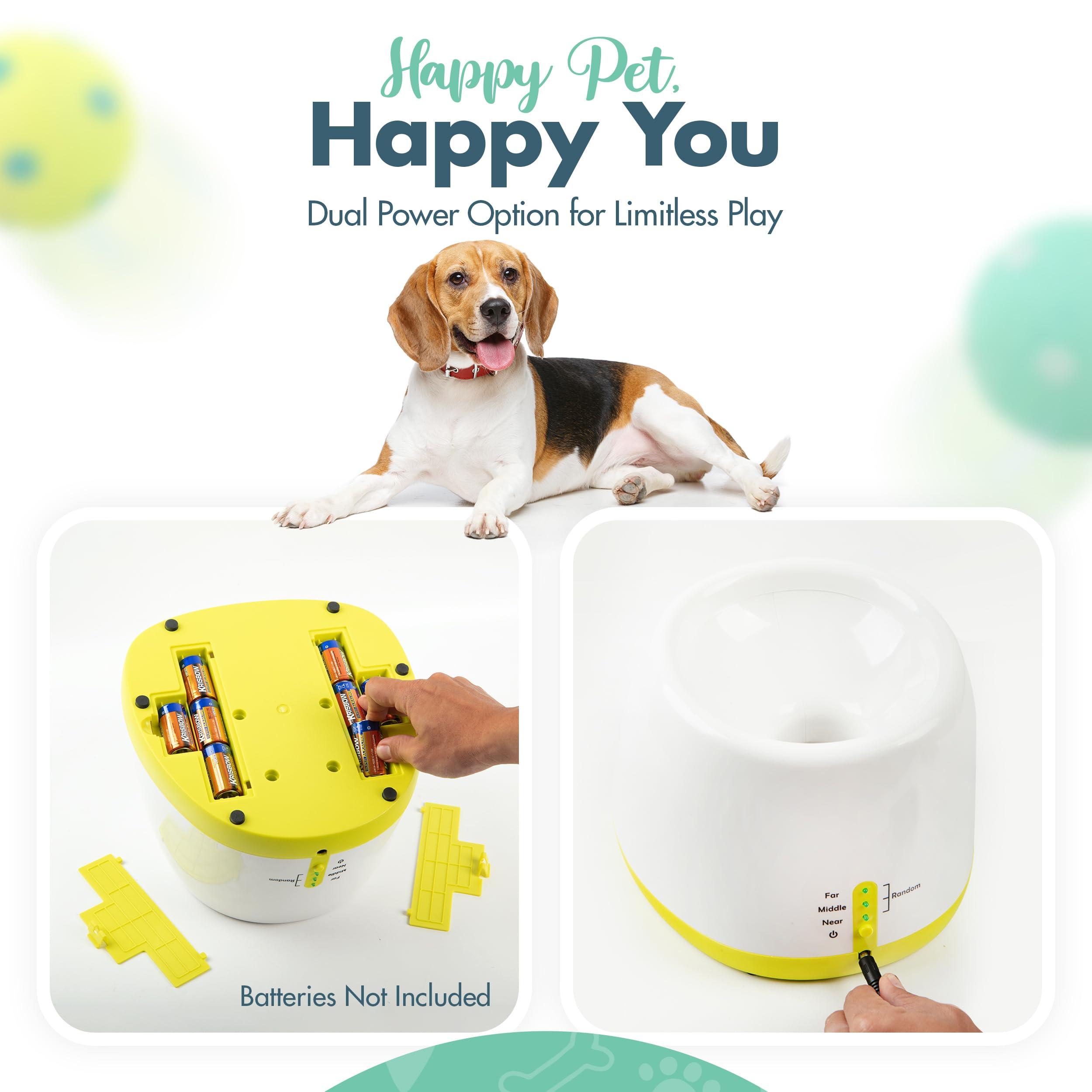 Automatic Dog Ball Launcher - Dog Ball Fetch Machine, Ball Thrower for Dogs, for Small to Medium Sized Dogs, Interactive Dog Toy with 6 Latex Balls, Plug-in & Battery Options - 4 Launch Distances - Image 6