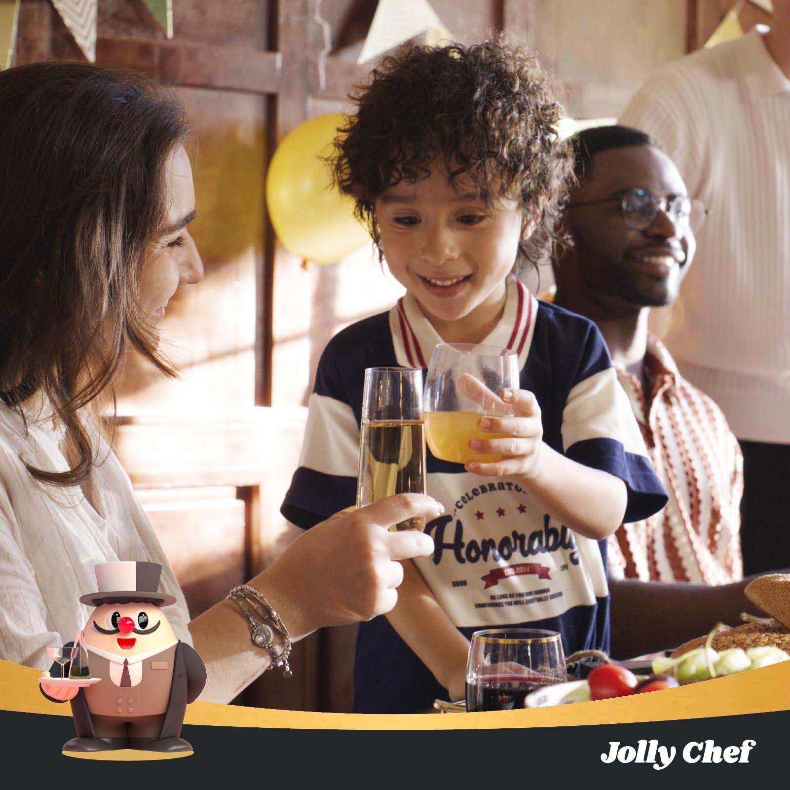 JOLLY CHEF 48 Pack Stemless Plastic Champagne Flutes 9 oz, Crystal Clear Stemless Plastic Toasting Glasses, Clear Disposable Unbreakable Drinkware Ideal for Wedding, Birthday, Party - Image 7