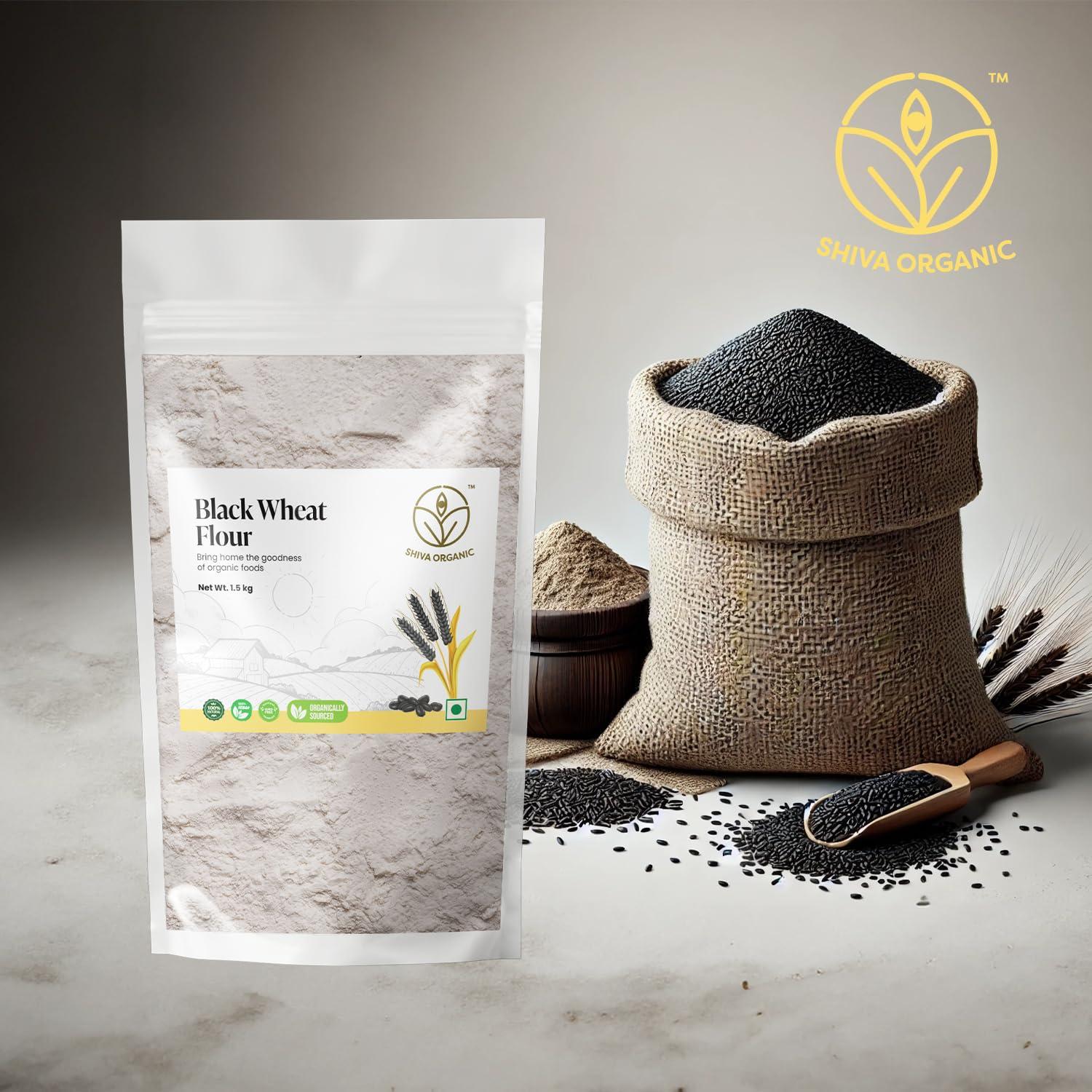 Shiva Organic Black Wheat Atta - 1.5 kg | High Fiber, Low Gluten Ancient Grain with Abundant Bran - Image 4