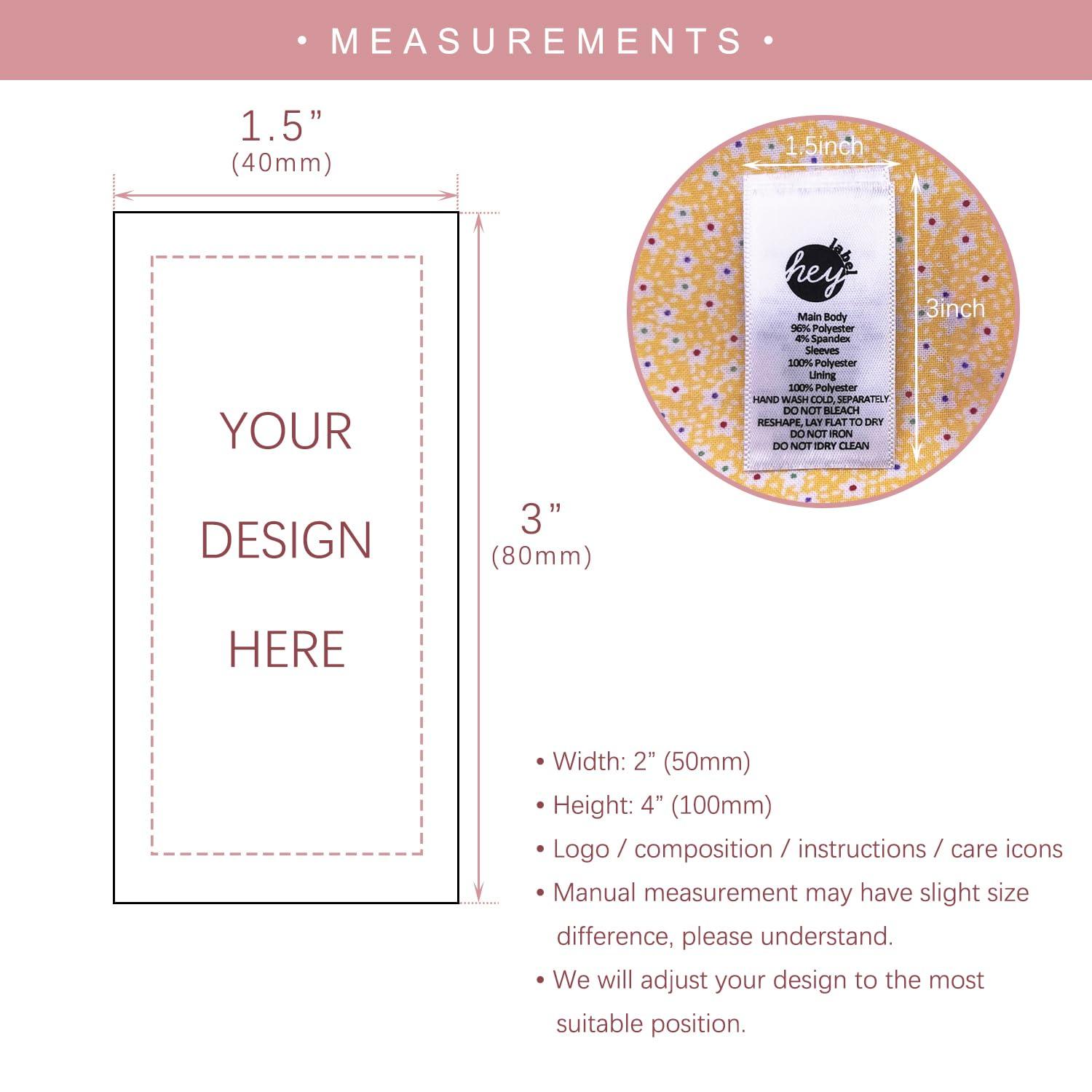 Lsoiapk 50Pcs Custom Clothing Care Labels, Personalized Washing Care Instructions Satin Fabric Tags, Machine Wash Cold Sewing Labels for Garment, Quilt, Textiles (1.5"x3" (4x8cm)) - Image 2