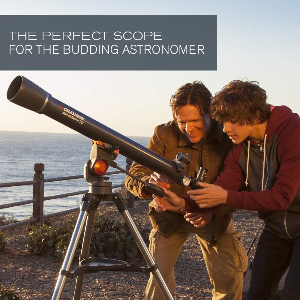 Celestron - AstroMaster 70AZ Telescope - Refractor Telescope - Fully Coated Glass Optics - Adjustable Height Tripod – Bonus Astronomy Software Package - Image 7