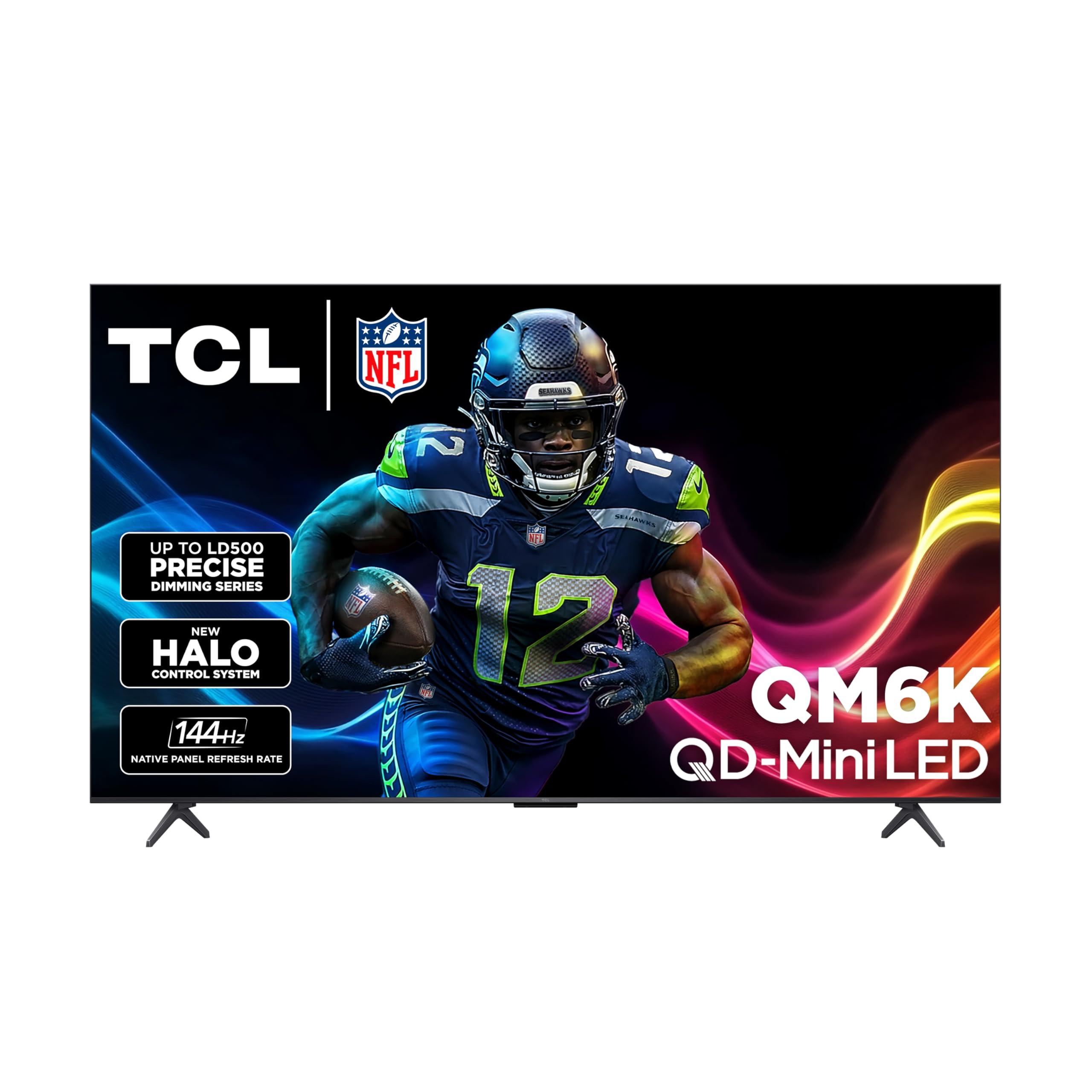 TCL 75-Inch Class QM6K Series QD-Mini LED 4K UHD Google Smart TV Best Value Mini-LED TV - QLED, 144hz, 288hz Gaming Rate, High Contrast Screen, Onkyo Audio, Dolby Atmos (75QM6K, 2025 Model)
