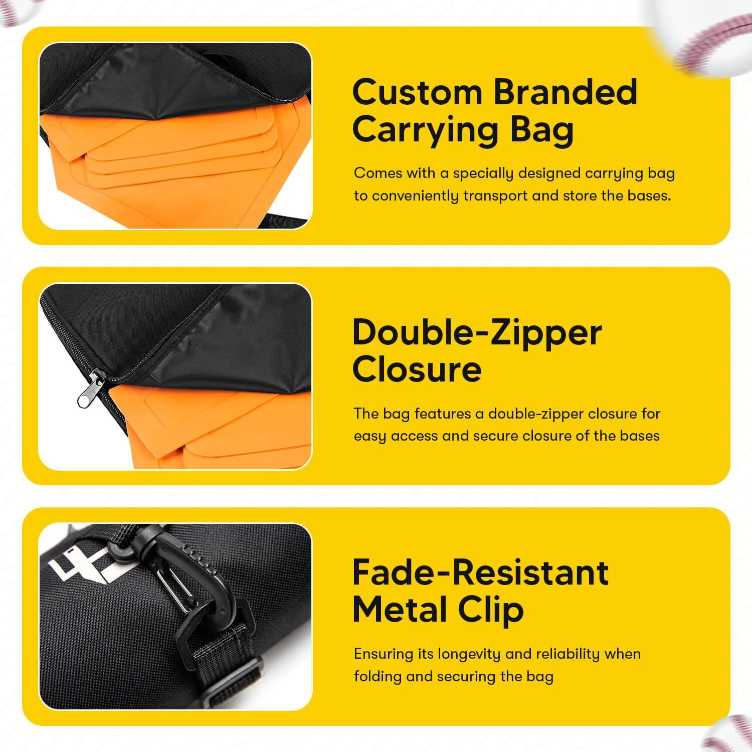 Easy Play Sports & Outdoors, Kids &Adults - Rubber Bases Bag Set - Baseball, Kickball, Tee Ball, Wiffle Ball - Practice, Yard - Image 4
