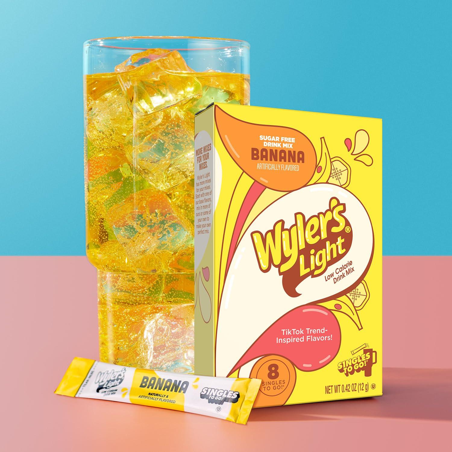 Wyler's Light Singles To Go Powder Packets, Water Drink Mix, Watertok Banana, 96 Servings, 8 Count x Pack of 12 - Image 2