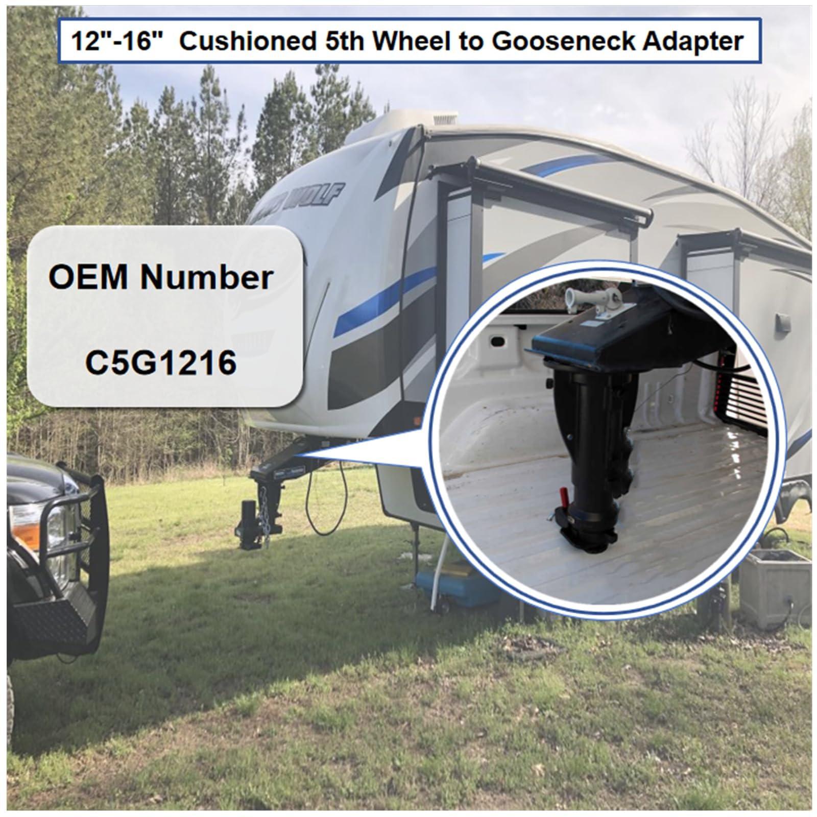 C5G1216, 12"-16" Adjustable Cushioned 5th Wheel to Gooseneck Adapter, Fifth Wheel to Gooseneck, Towing Capacity 20000 Lbs, Without Safty Chain GELUOXI - Image 4
